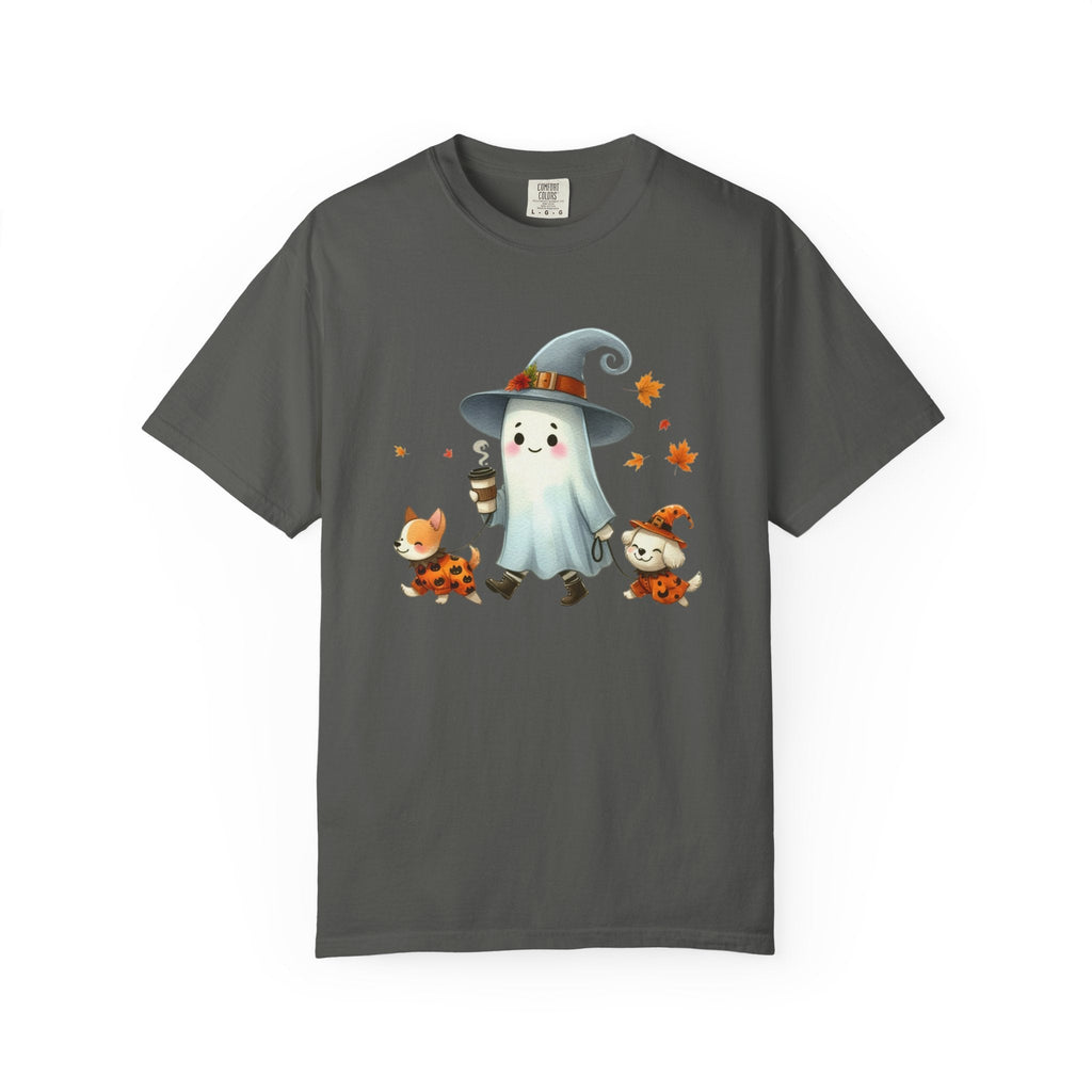 Cute ghost walking dogs shirt, cute dogs fall shirt by Printify