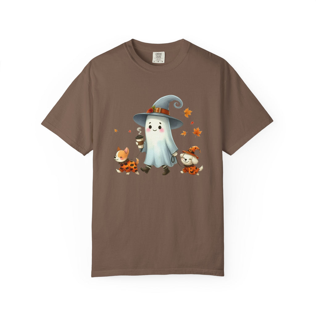 Cute ghost walking dogs shirt, cute dogs fall shirt by Printify