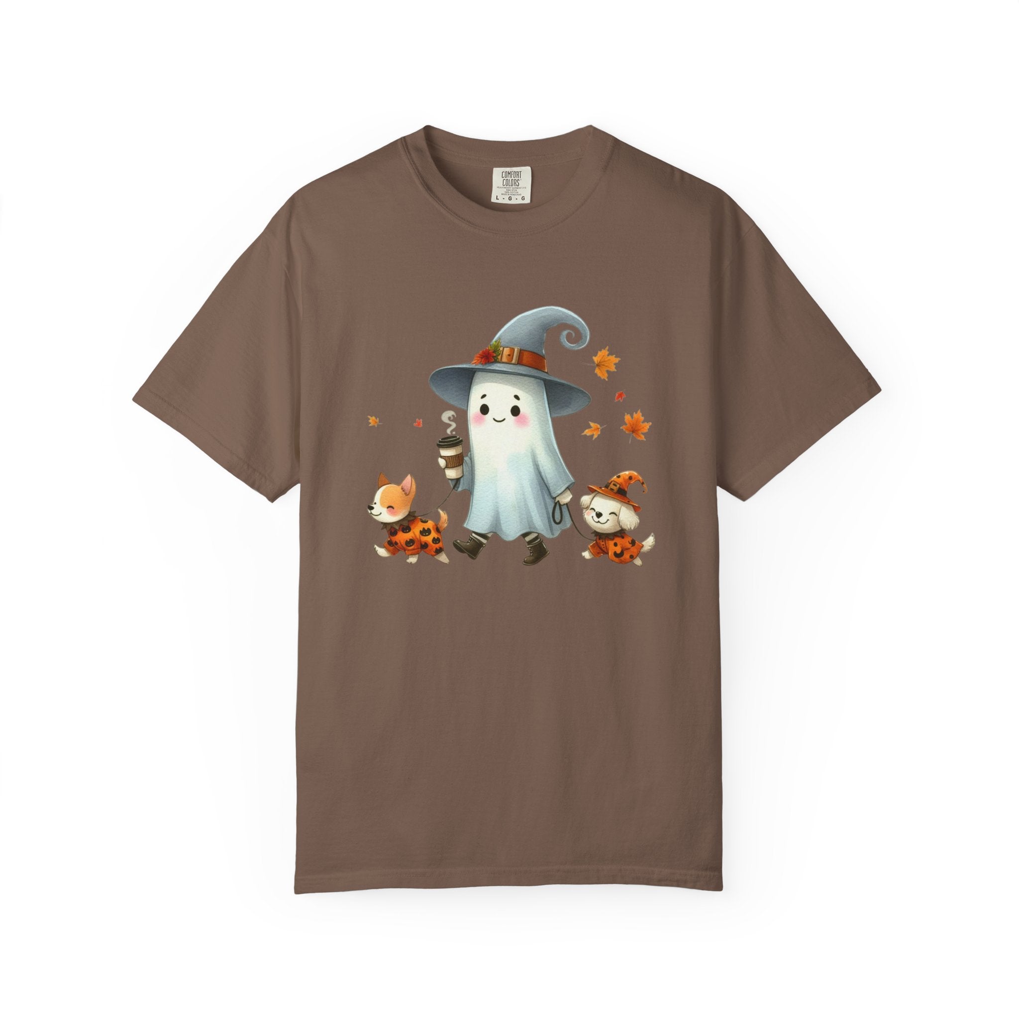 Cute ghost walking dogs shirt, cute dogs fall shirt by Printify