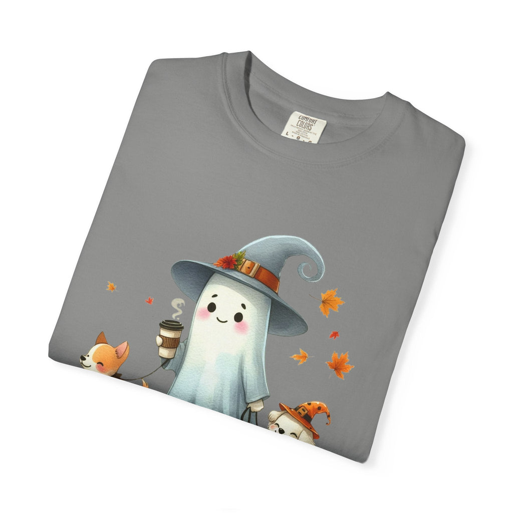 Cute ghost walking dogs shirt, cute dogs fall shirt by Printify