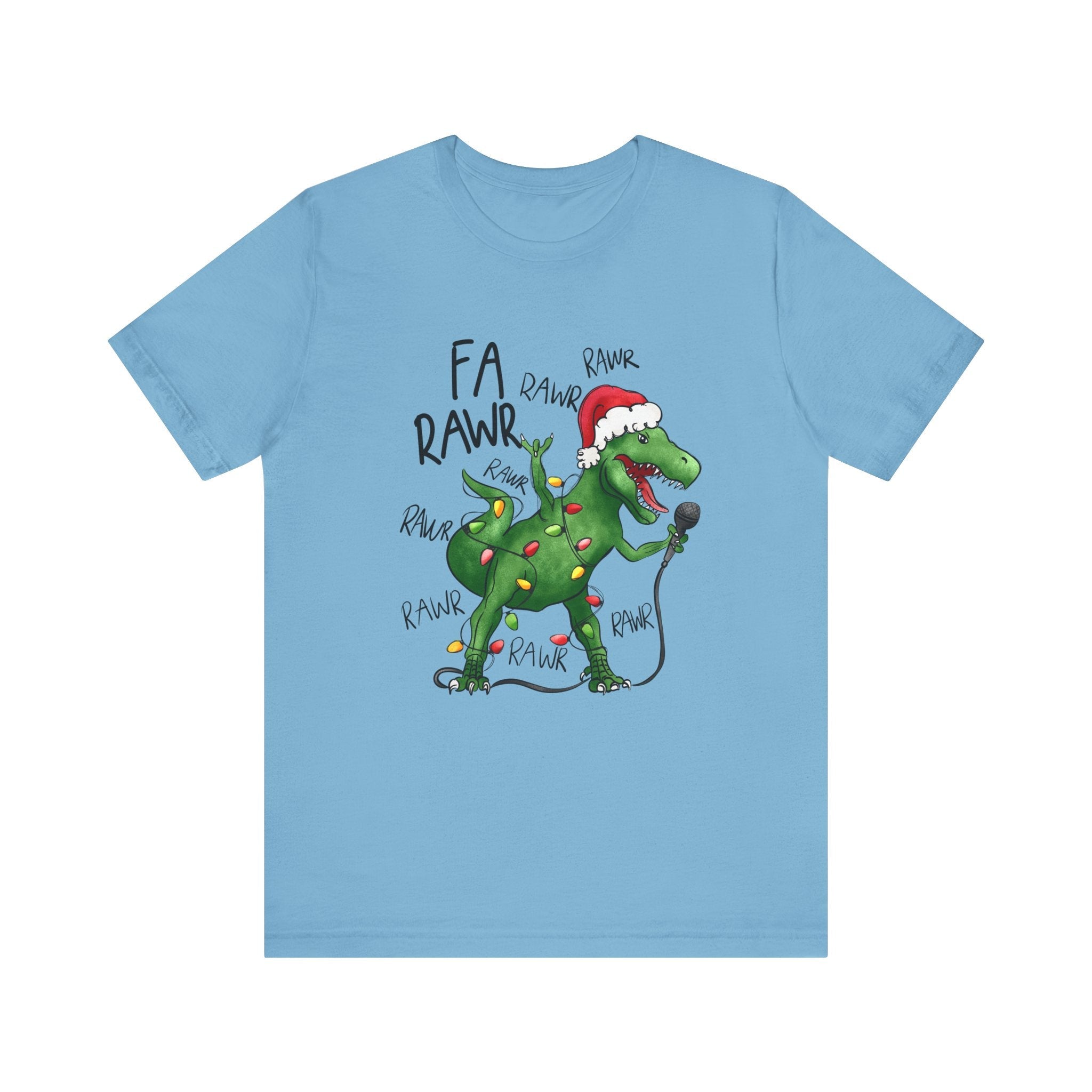 Dinosaur Karaoke Christmas Music Shirt, Christmas Music Tee by Printify