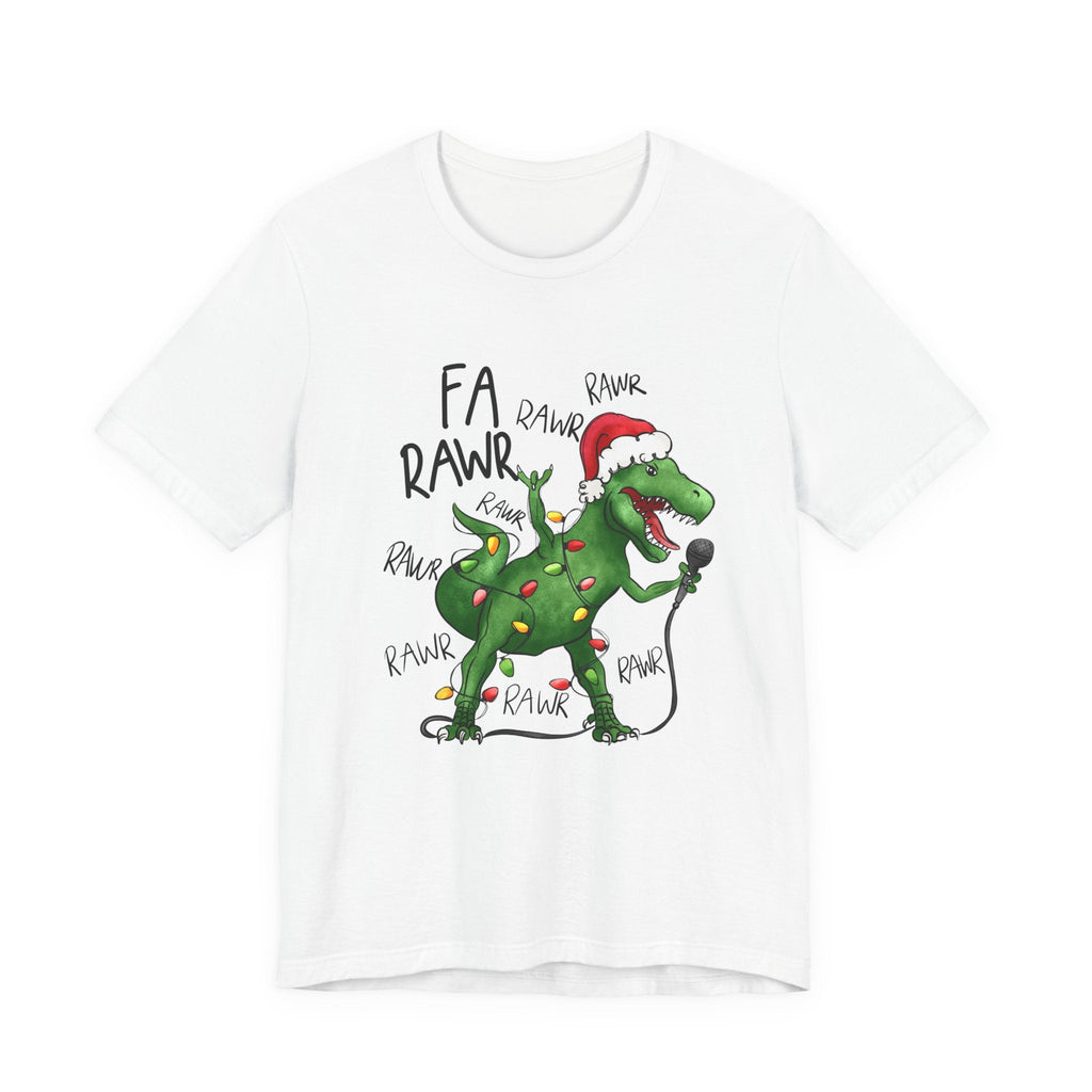 Dinosaur Karaoke Christmas Music Shirt, Christmas Music Tee by Printify