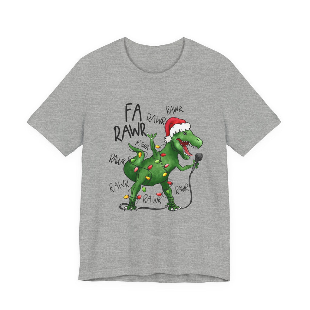 Dinosaur Karaoke Christmas Music Shirt, Christmas Music Tee by Printify
