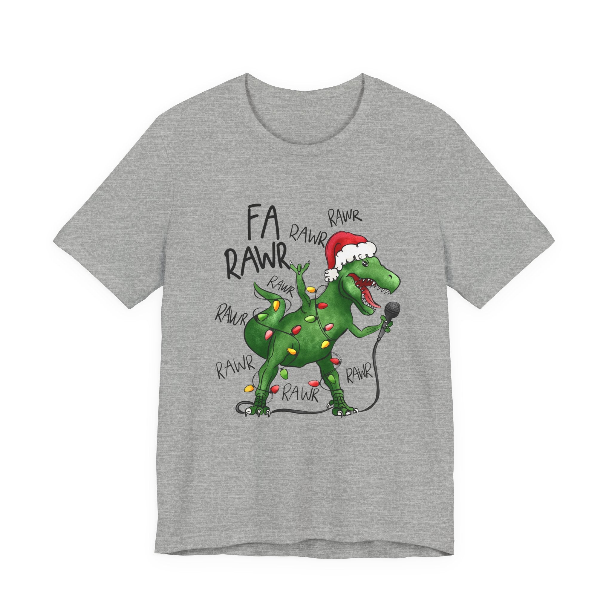 Dinosaur Karaoke Christmas Music Shirt, Christmas Music Tee by Printify