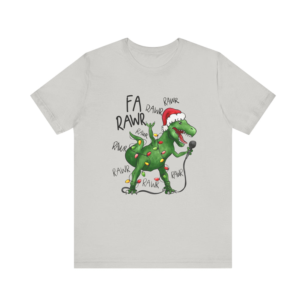 Dinosaur Karaoke Christmas Music Shirt, Christmas Music Tee by Printify