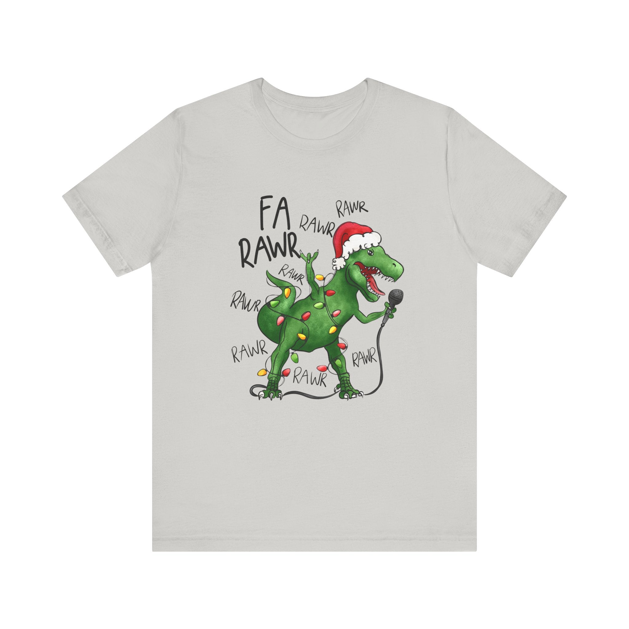 Dinosaur Karaoke Christmas Music Shirt, Christmas Music Tee by Printify