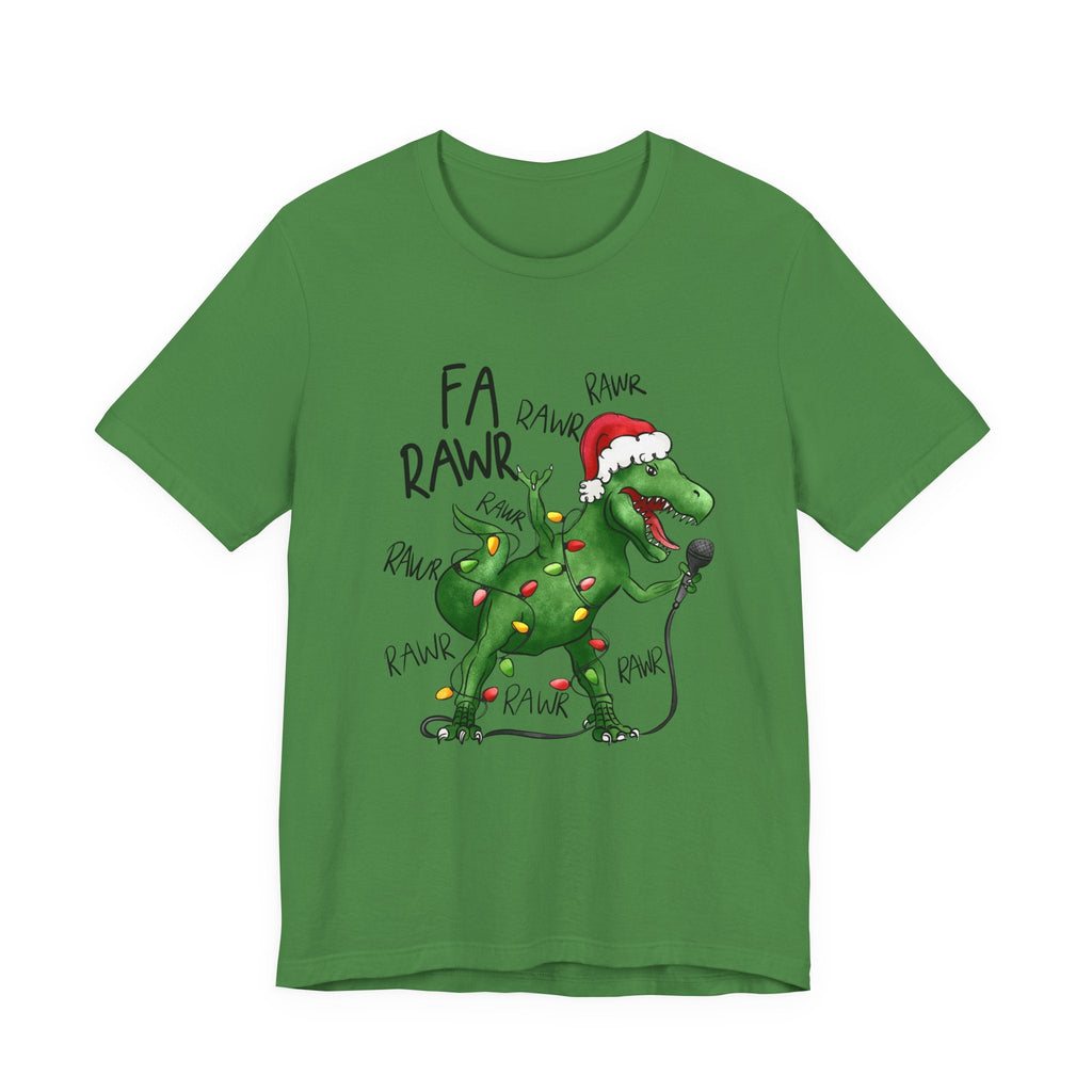 Dinosaur Karaoke Christmas Music Shirt, Christmas Music Tee by Printify
