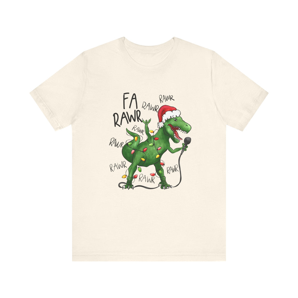 Dinosaur Karaoke Christmas Music Shirt, Christmas Music Tee by Printify