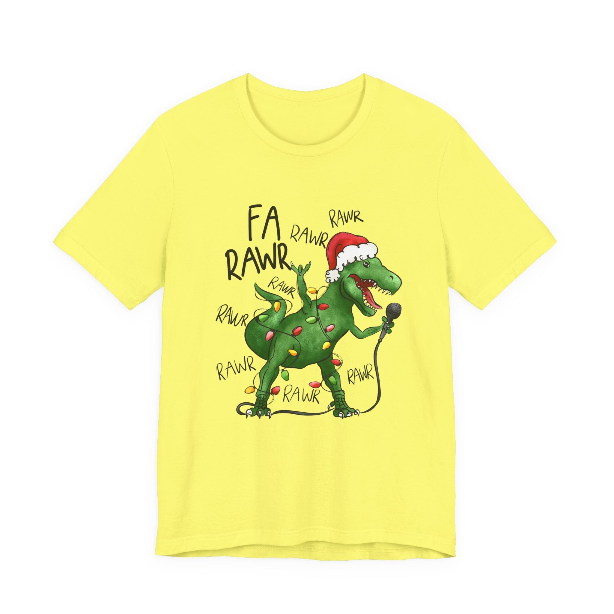Dinosaur Karaoke Christmas Music Shirt, Christmas Music Tee by Printify