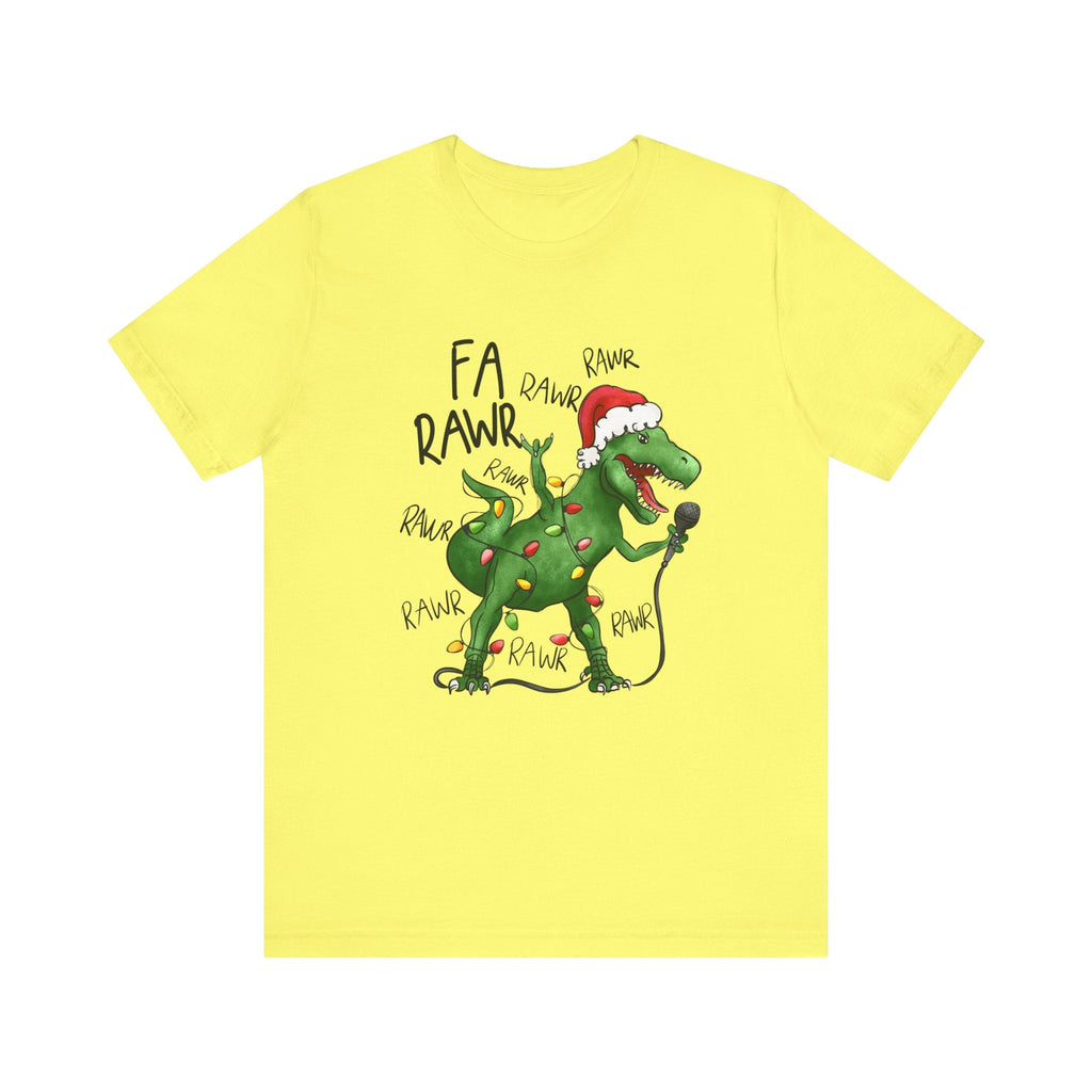Dinosaur Karaoke Christmas Music Shirt, Christmas Music Tee by Printify