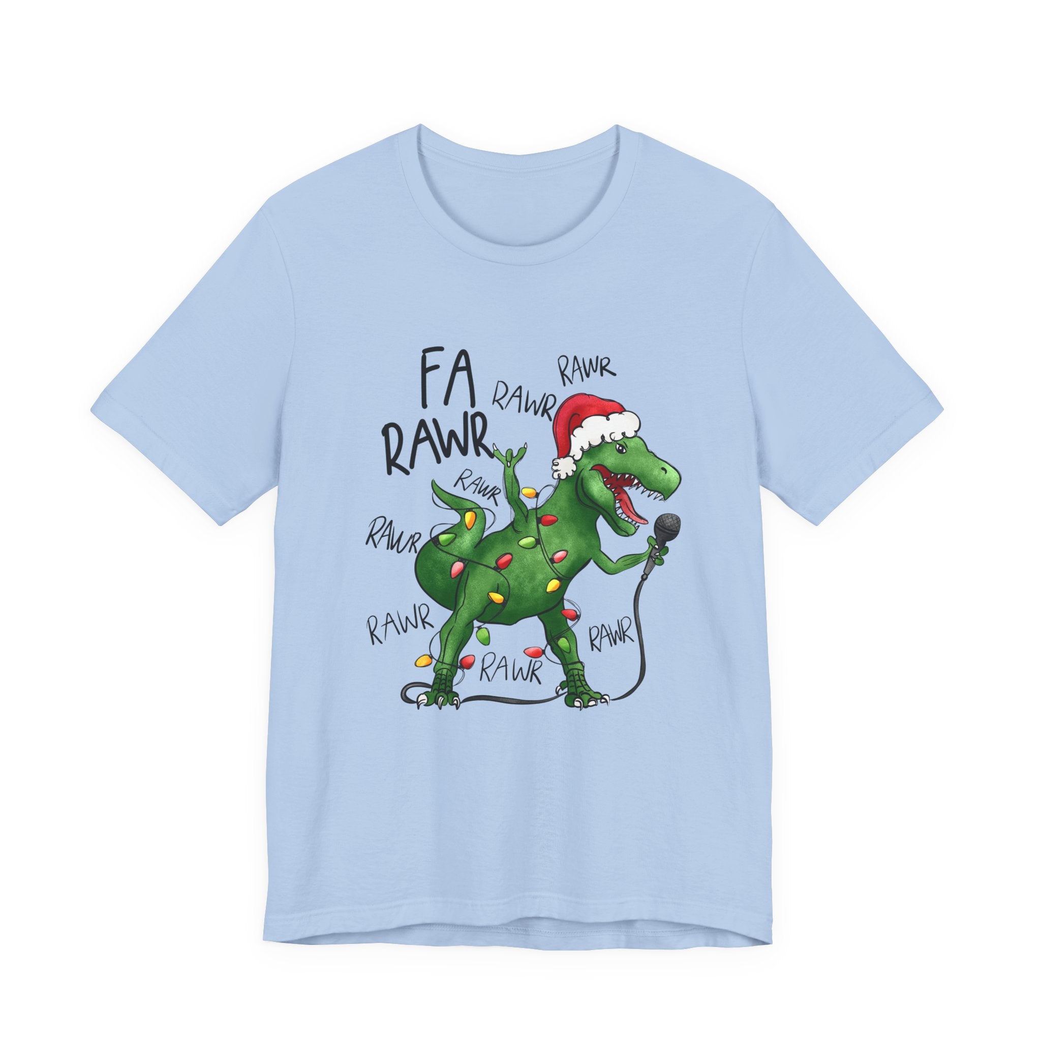 Dinosaur Karaoke Christmas Music Shirt, Christmas Music Tee by Printify