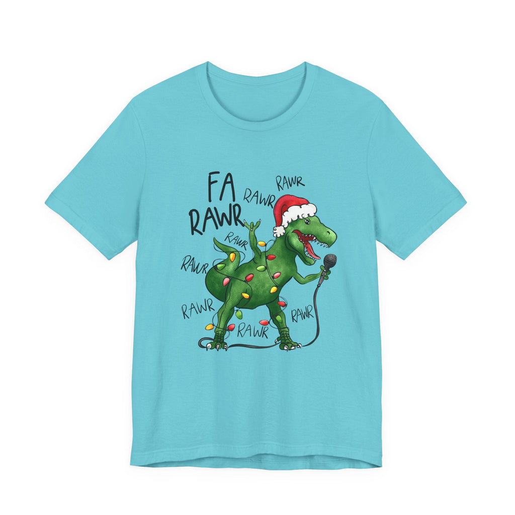 Dinosaur Karaoke Christmas Music Shirt, Christmas Music Tee by Printify
