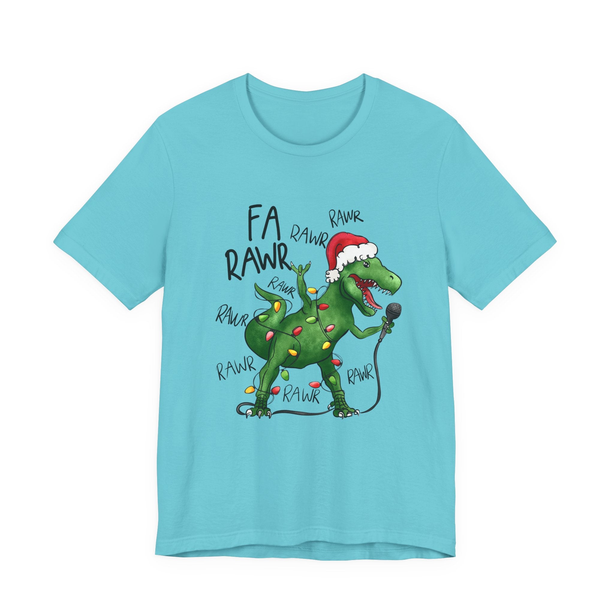 Dinosaur Karaoke Christmas Music Shirt, Christmas Music Tee by Printify