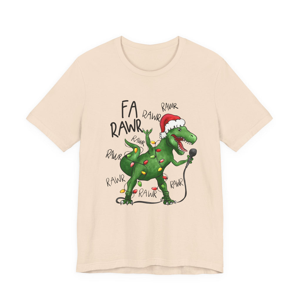 Dinosaur Karaoke Christmas Music Shirt, Christmas Music Tee by Printify