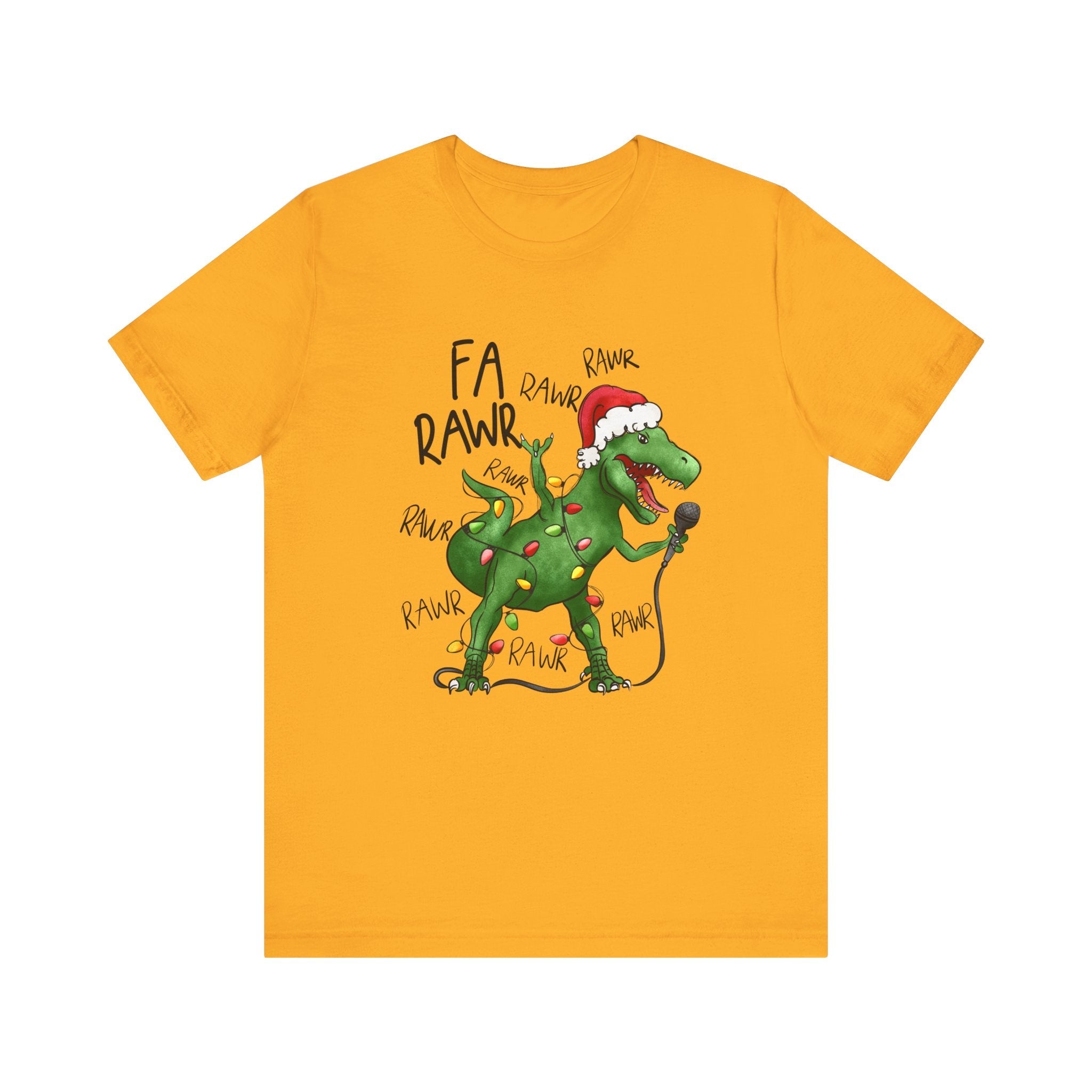 Dinosaur Karaoke Christmas Music Shirt, Christmas Music Tee by Printify