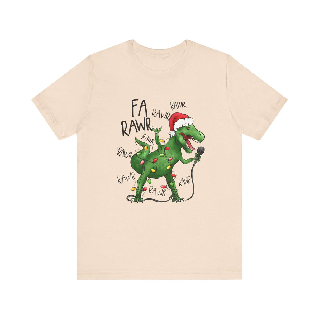 Dinosaur Karaoke Christmas Music Shirt, Christmas Music Tee by Printify