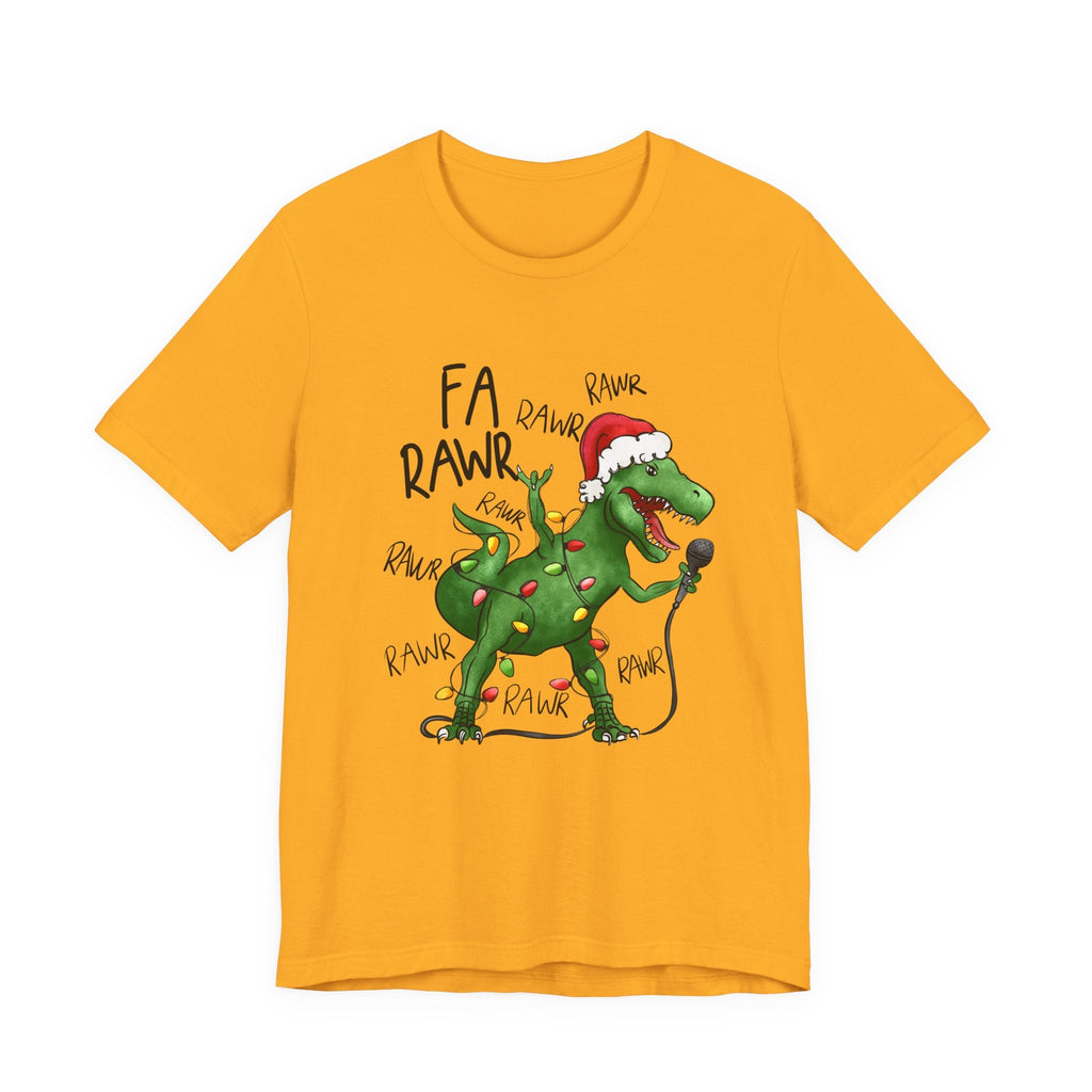 Dinosaur Karaoke Christmas Music Shirt, Christmas Music Tee by Printify