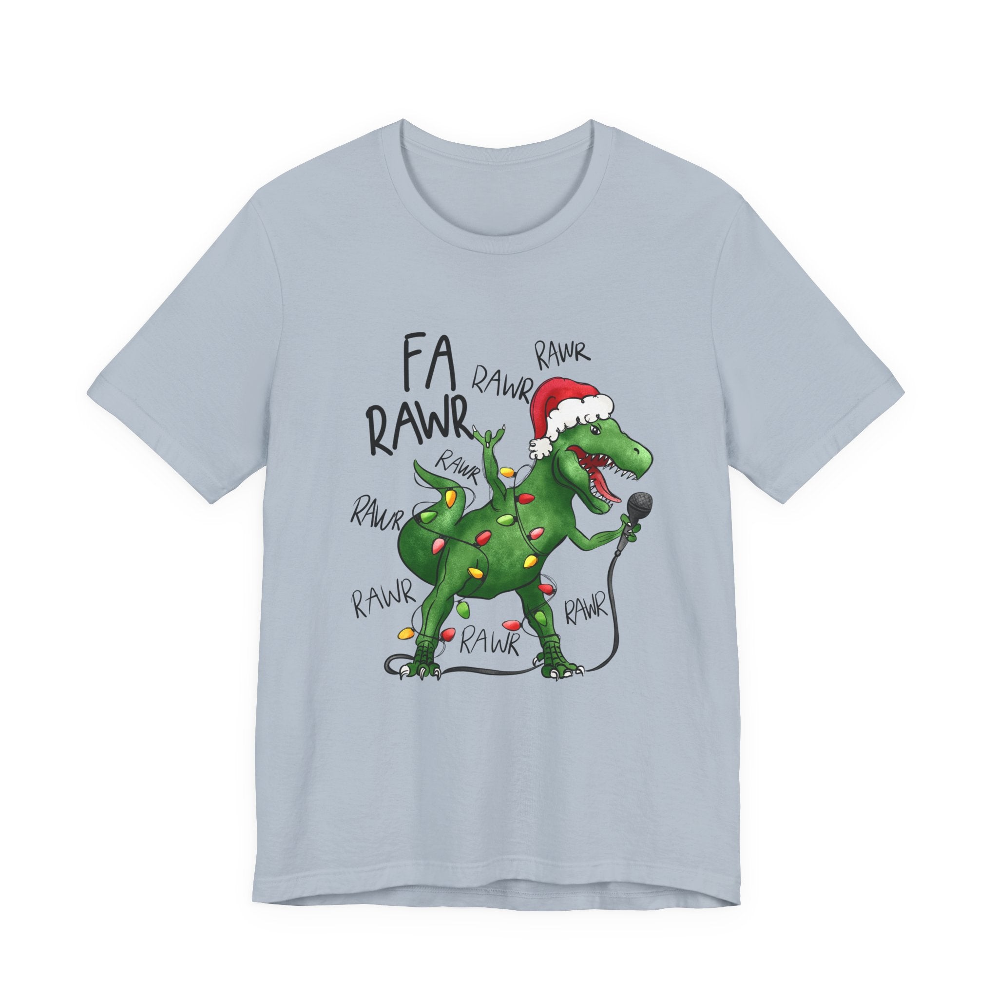 Dinosaur Karaoke Christmas Music Shirt, Christmas Music Tee by Printify