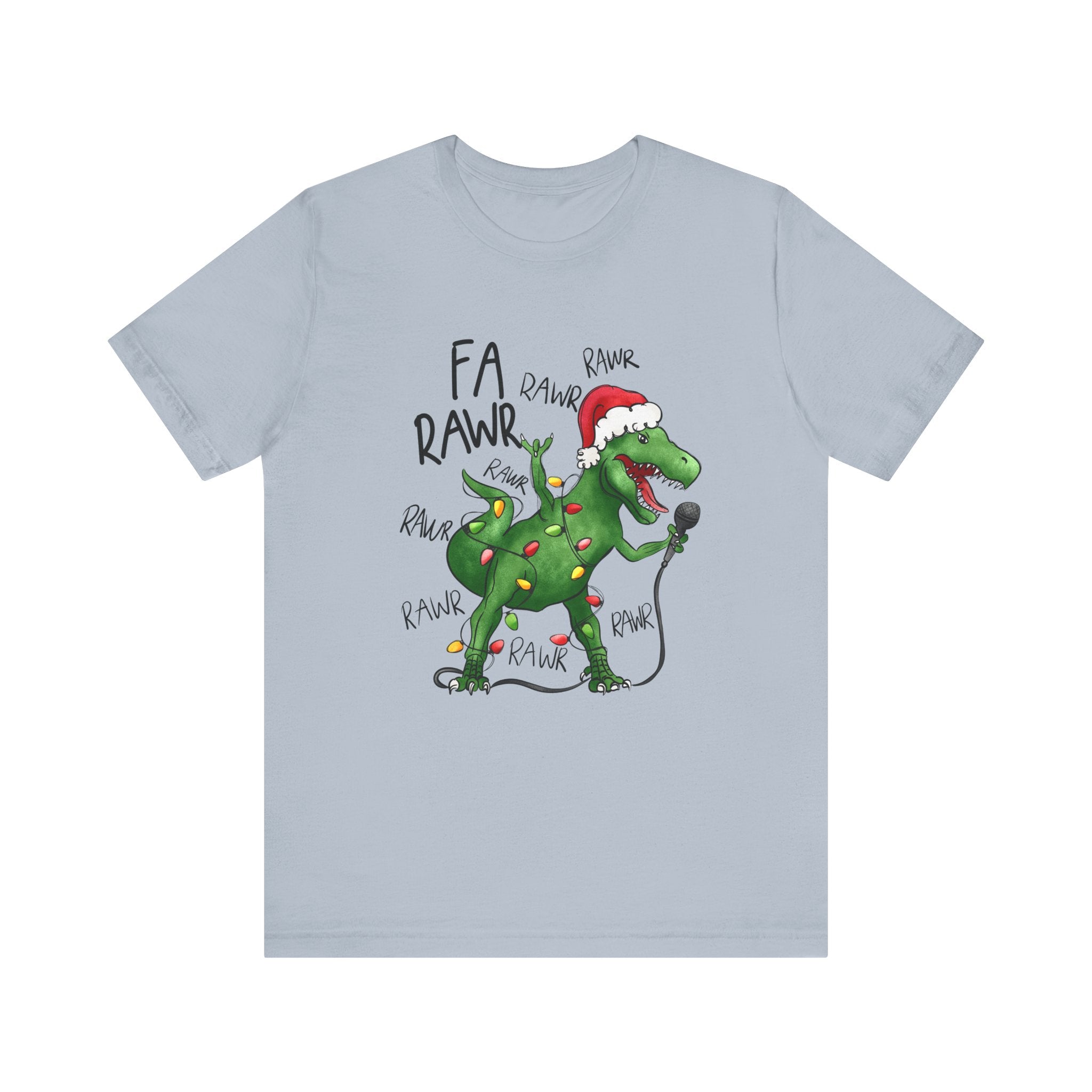 Dinosaur Karaoke Christmas Music Shirt, Christmas Music Tee by Printify