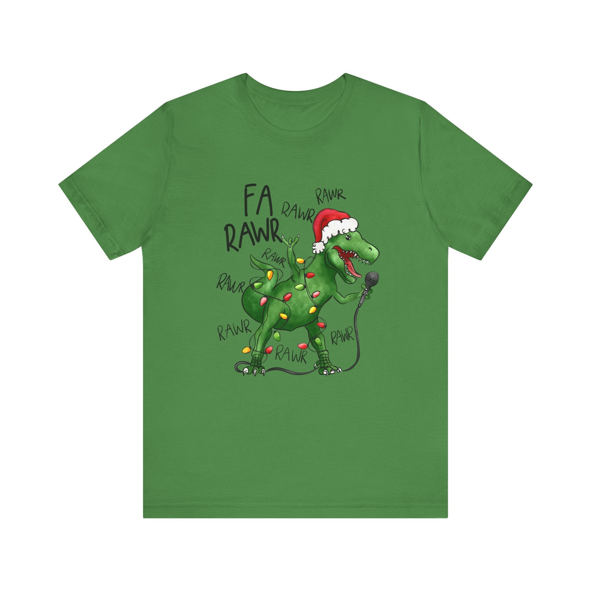 Dinosaur Karaoke Christmas Music Shirt, Christmas Music Tee by Printify