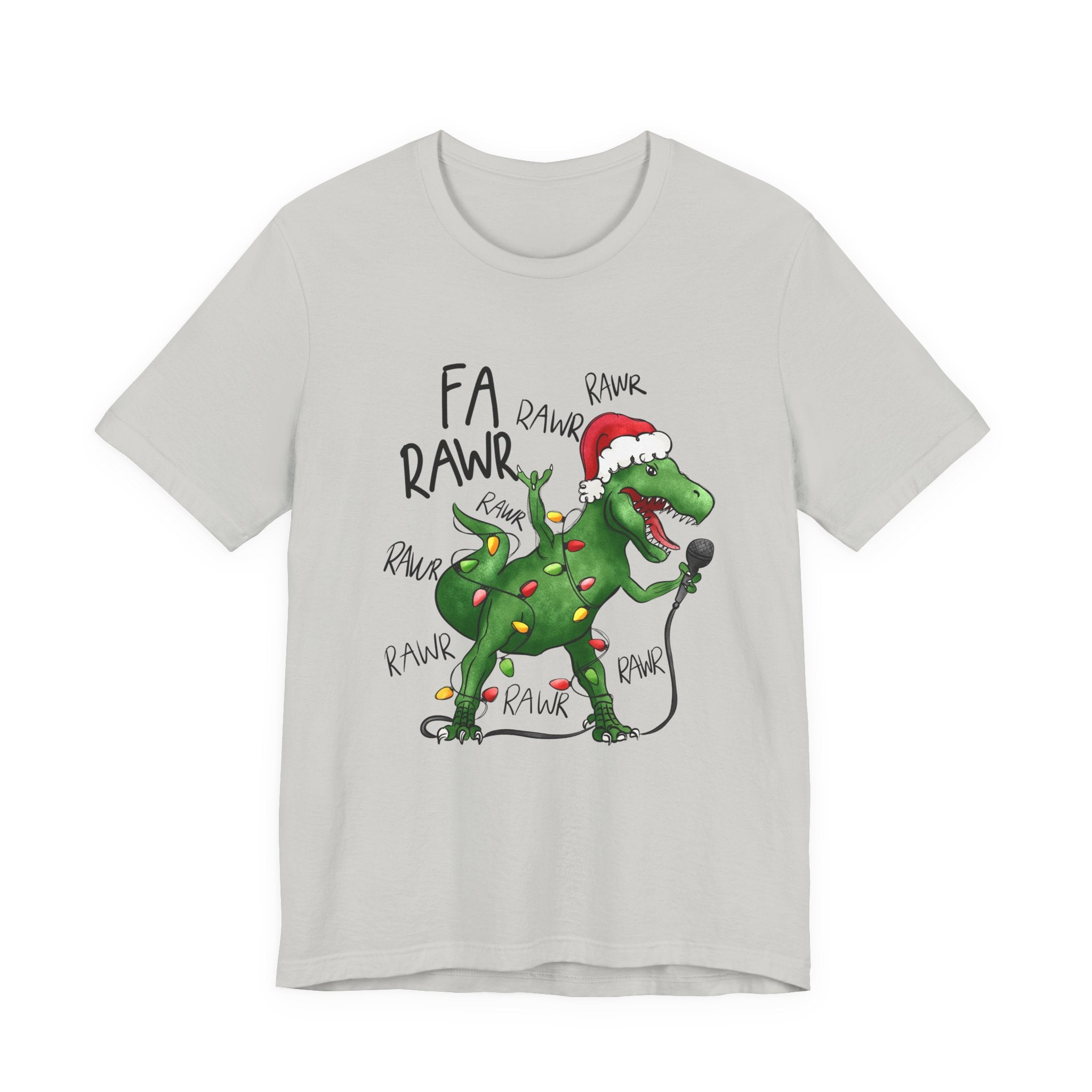 Dinosaur Karaoke Christmas Music Shirt, Christmas Music Tee by Printify