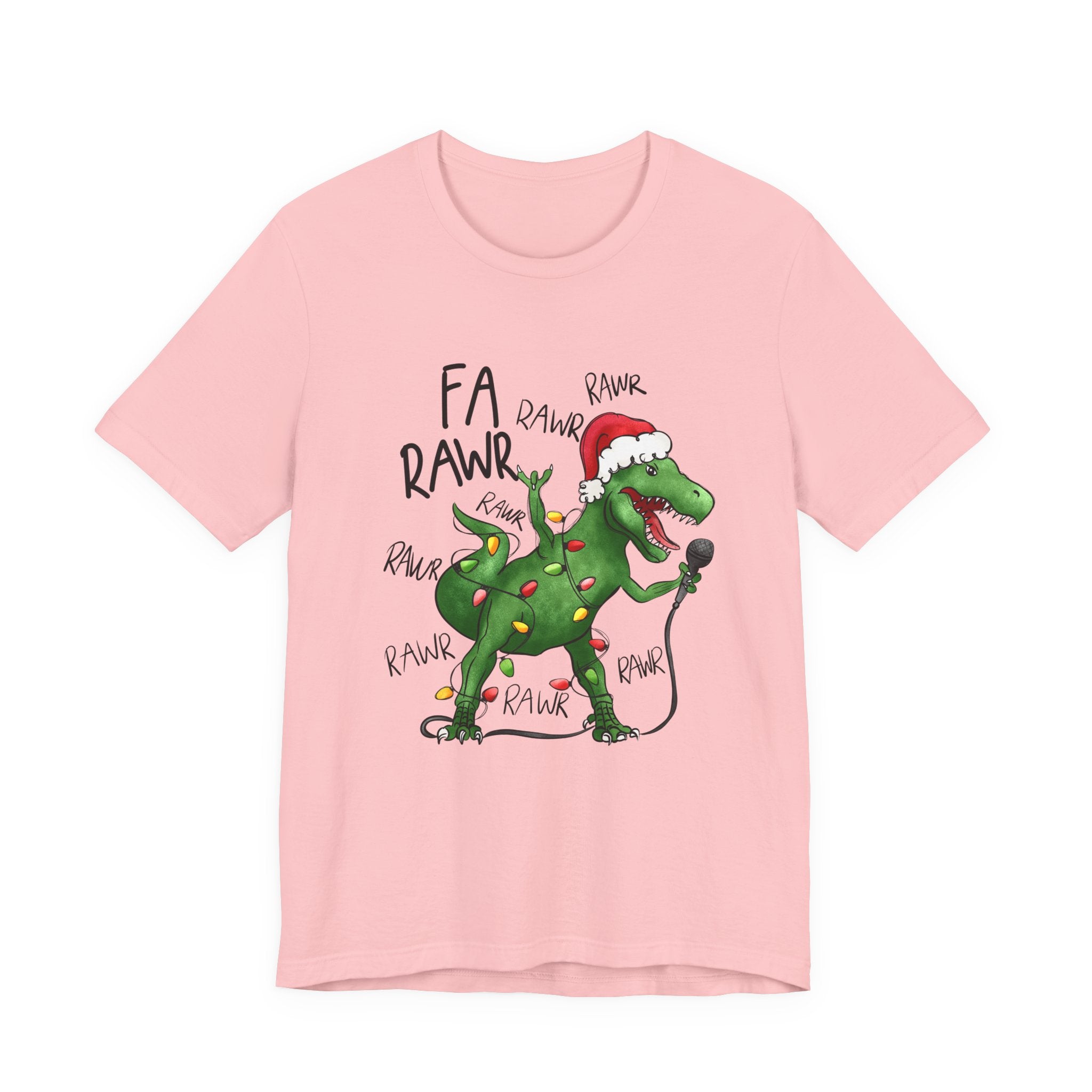 Dinosaur Karaoke Christmas Music Shirt, Christmas Music Tee by Printify