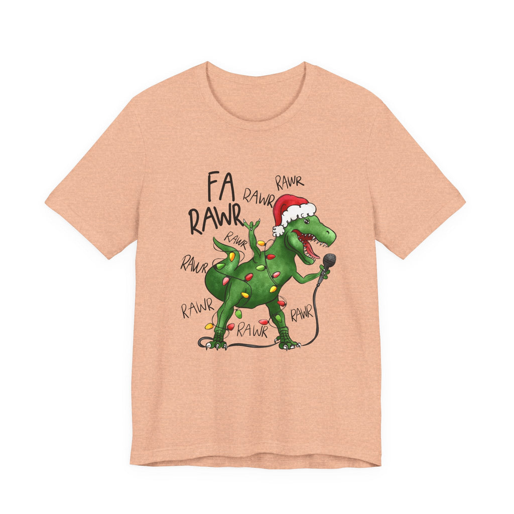 Dinosaur Karaoke Christmas Music Shirt, Christmas Music Tee by Printify