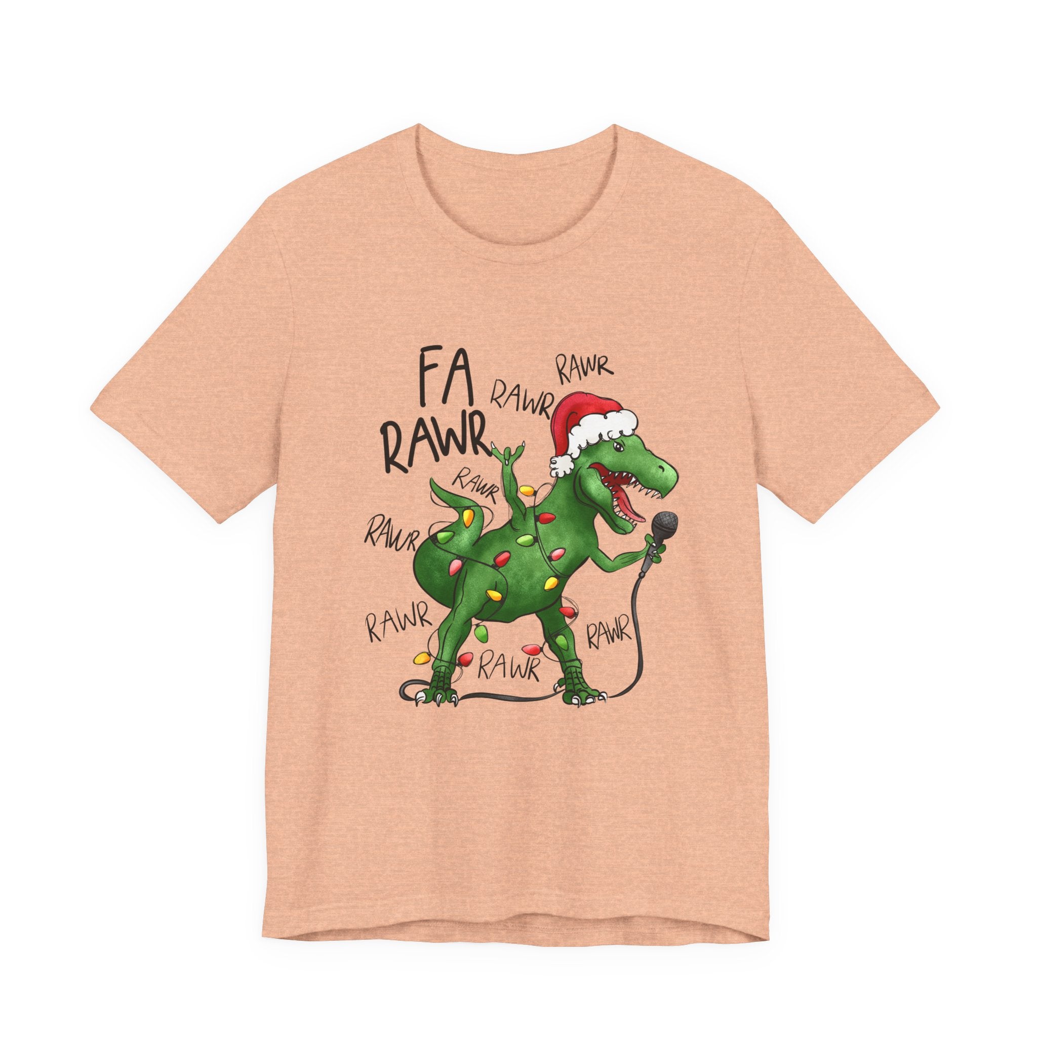 Dinosaur Karaoke Christmas Music Shirt, Christmas Music Tee by Printify