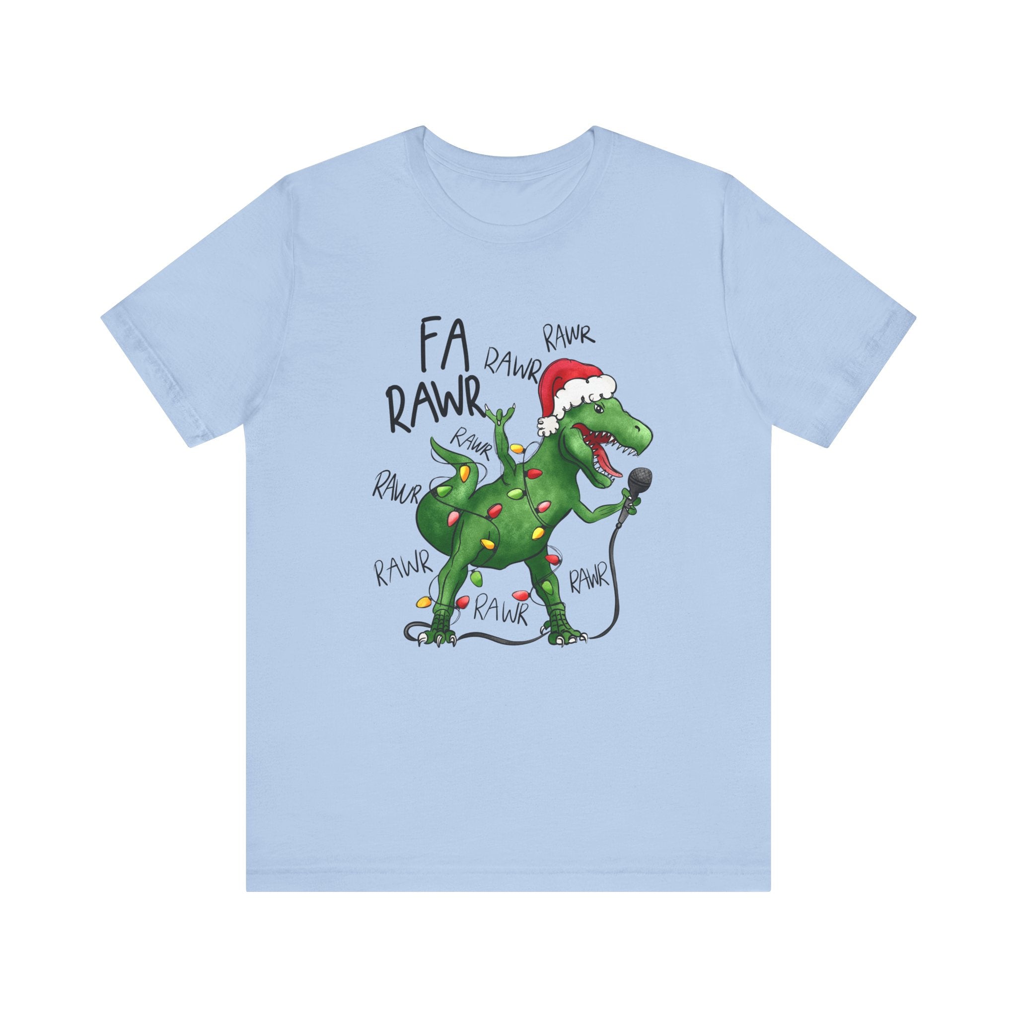 Dinosaur Karaoke Christmas Music Shirt, Christmas Music Tee by Printify