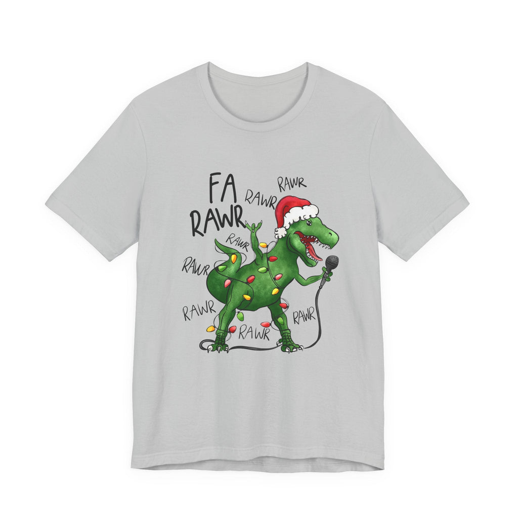 Dinosaur Karaoke Christmas Music Shirt, Christmas Music Tee by Printify