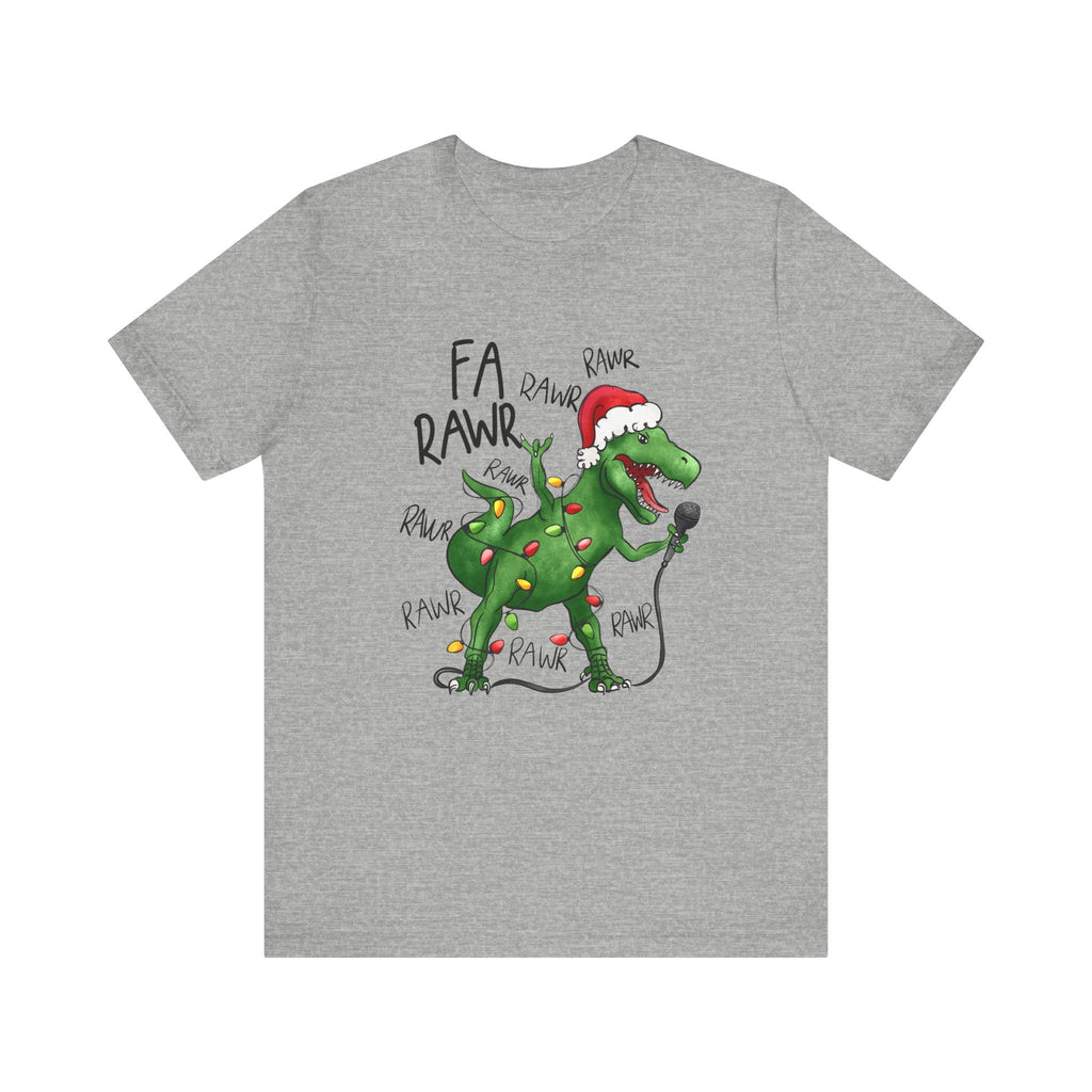 Dinosaur Karaoke Christmas Music Shirt, Christmas Music Tee by Printify