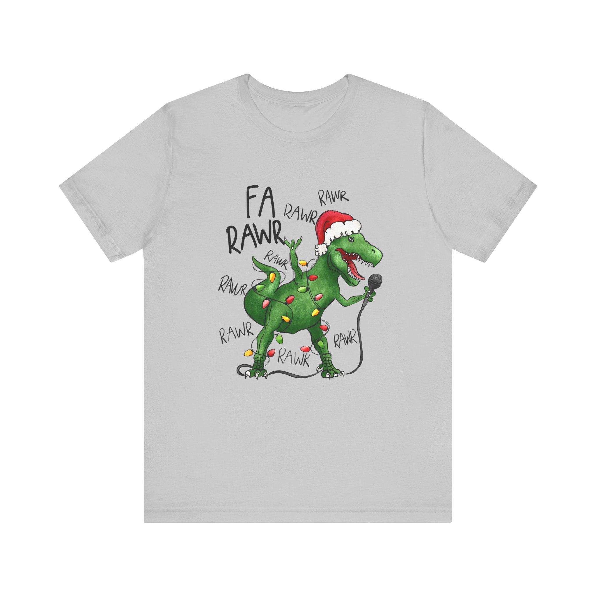 Dinosaur Karaoke Christmas Music Shirt, Christmas Music Tee by Printify