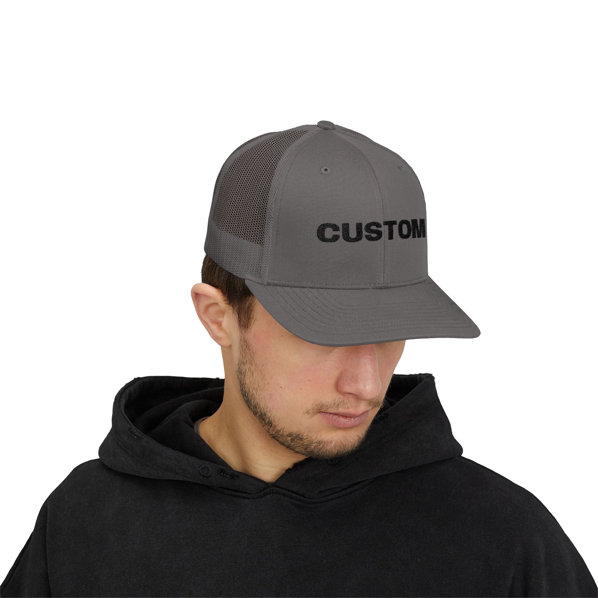 Embroidered Snapback Trucker Cap — Custom Logo Hat by PopCultureByDesign36