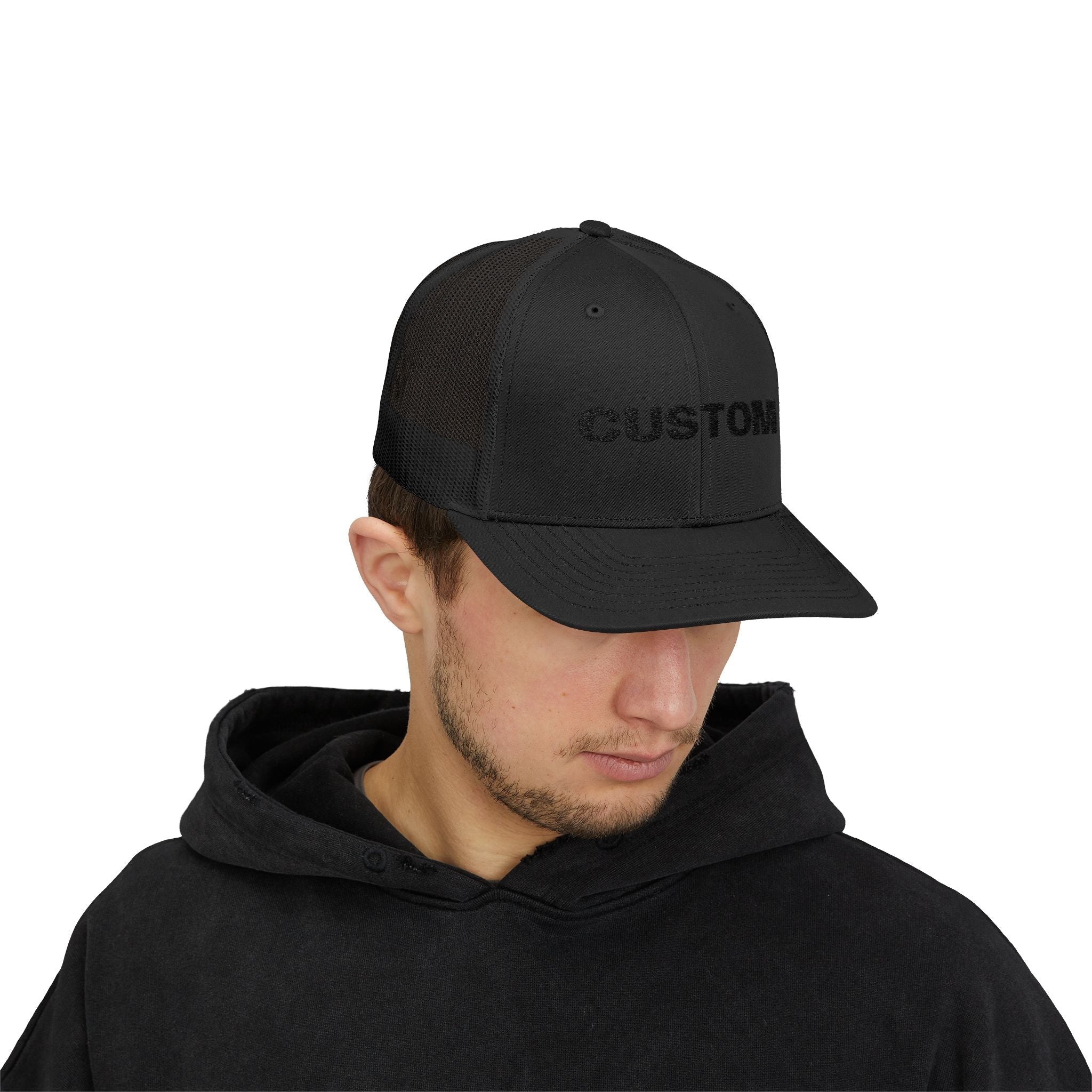 Embroidered Snapback Trucker Cap — Custom Logo Hat by PopCultureByDesign36