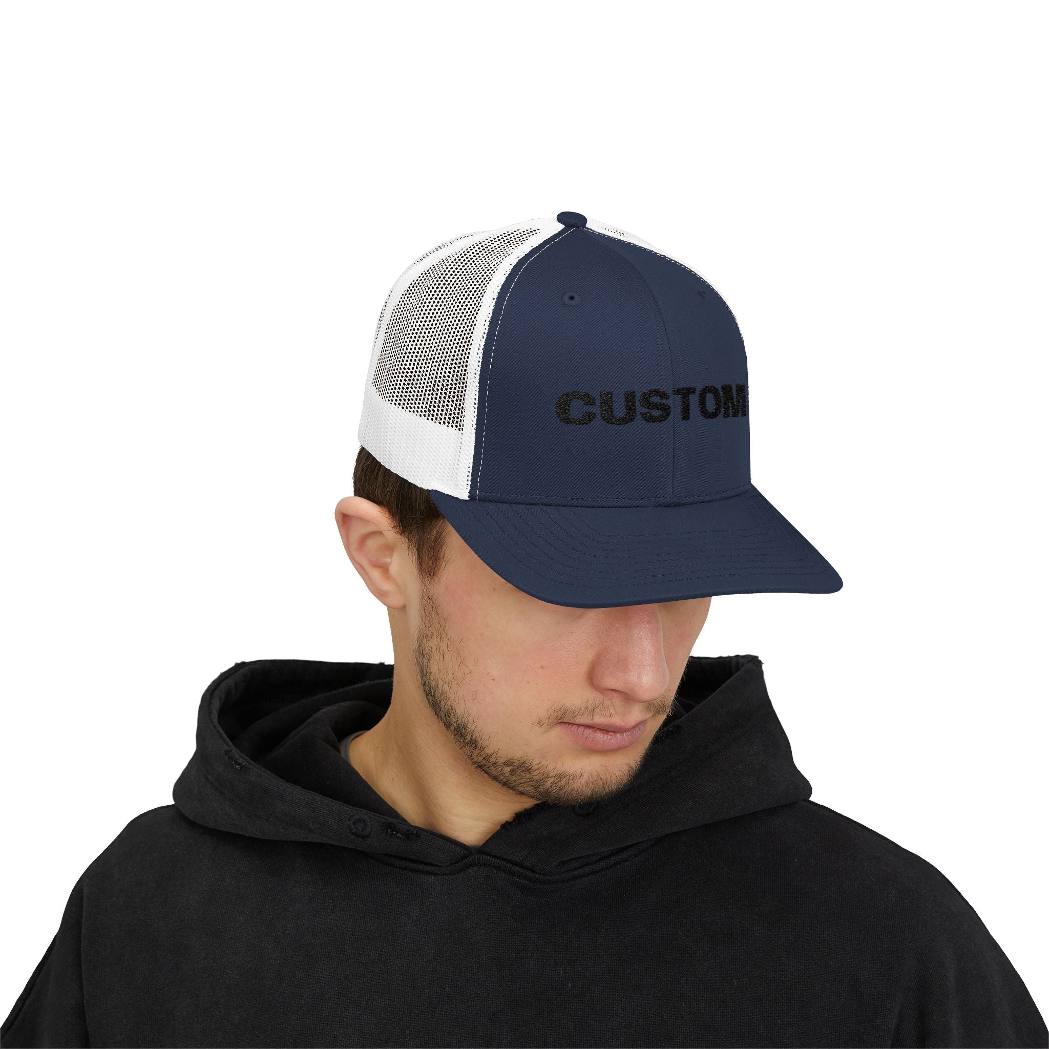 Embroidered Snapback Trucker Cap — Custom Logo Hat by PopCultureByDesign36