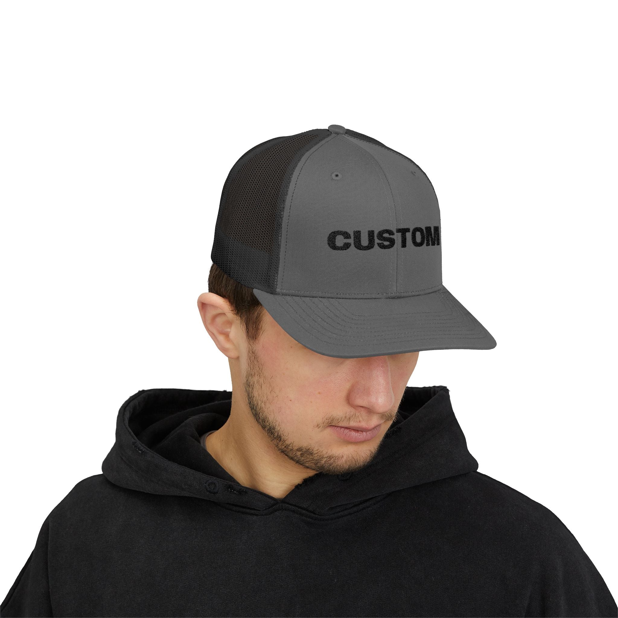 Embroidered Snapback Trucker Cap — Custom Logo Hat by PopCultureByDesign36