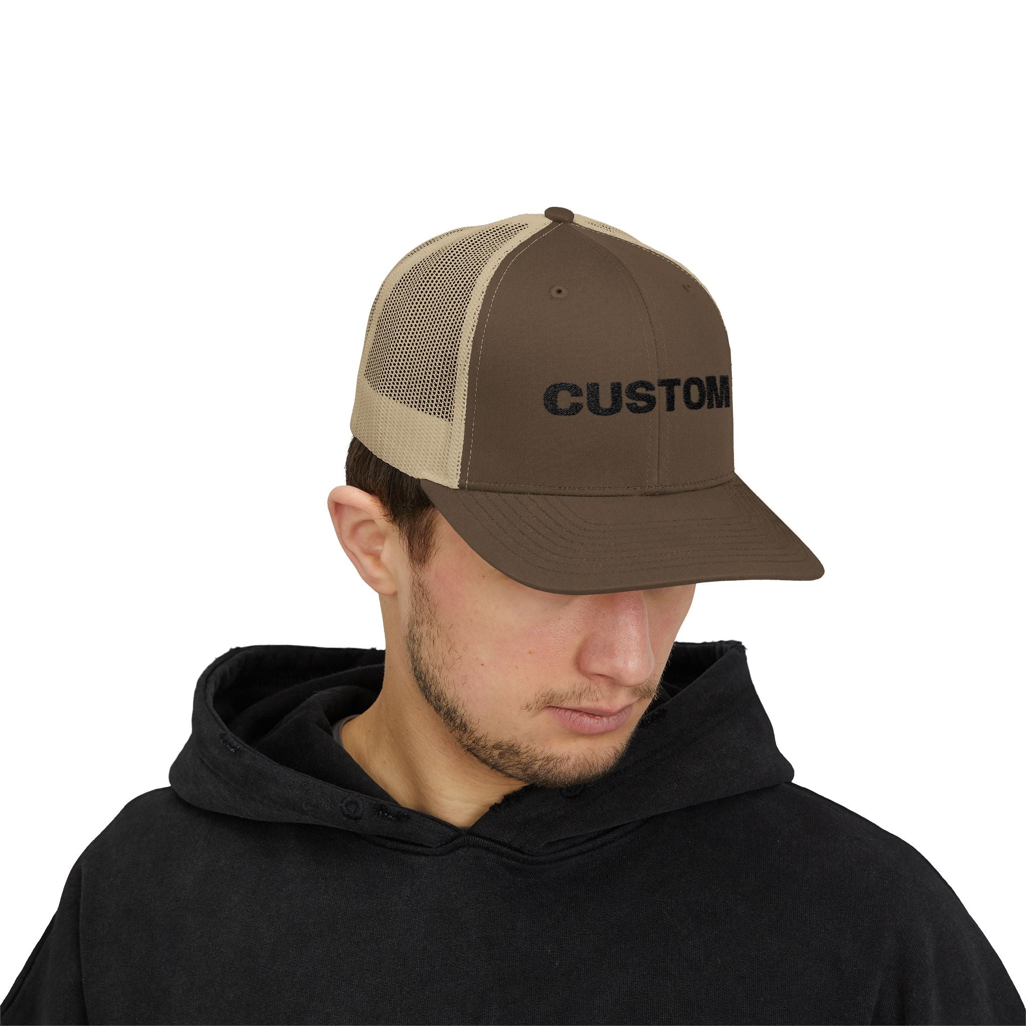 Embroidered Snapback Trucker Cap — Custom Logo Hat by PopCultureByDesign36