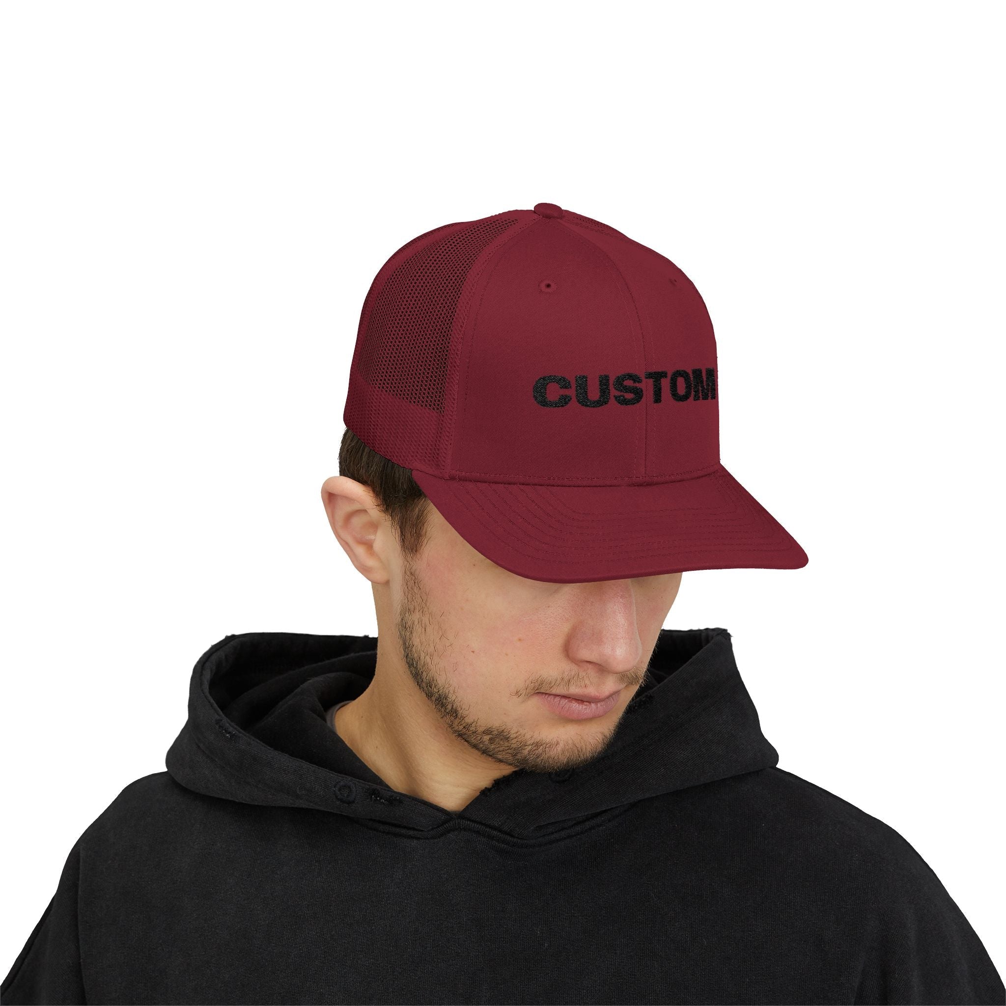 Embroidered Snapback Trucker Cap — Custom Logo Hat by PopCultureByDesign36