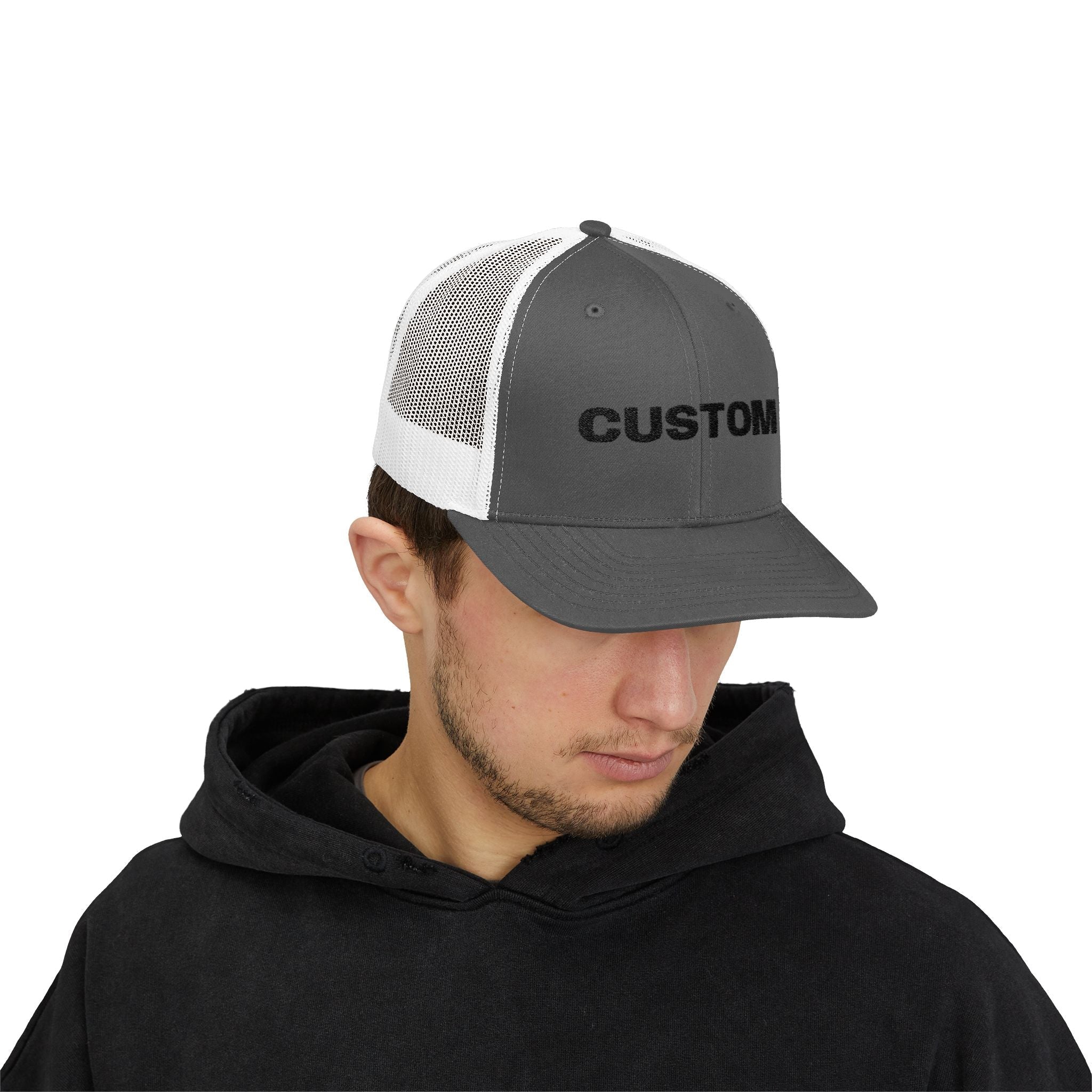 Embroidered Snapback Trucker Cap — Custom Logo Hat by PopCultureByDesign36