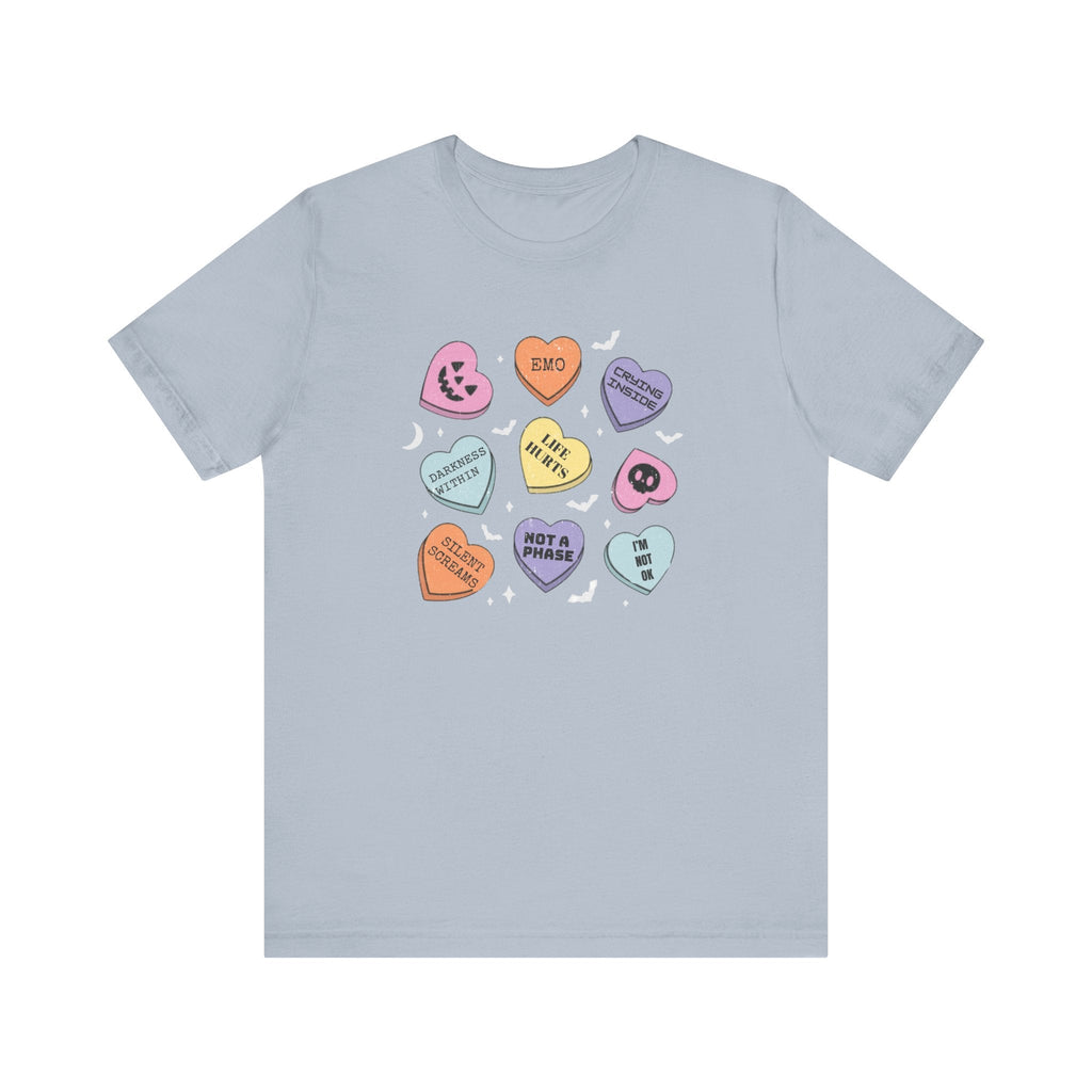 Emo Halloween Candy Hearts Shirt, Spooky Candies Shirt by PopCultureByDesign36