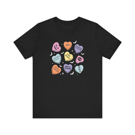 Emo Halloween Candy Hearts Shirt, Spooky Candies Shirt - Popbydesign