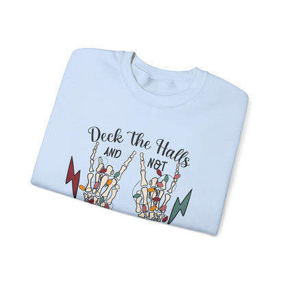 Family Christmas Sweatshirt, Deck The Halls Not Your Family - Popbydesign