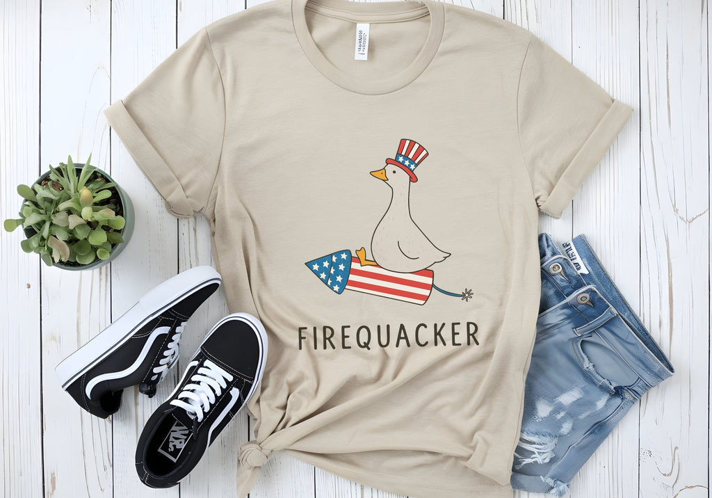 Firequacker Shirt, Funny Fourth Of July Shirt, Funny Goose Shirt by PopCultureByDesign36