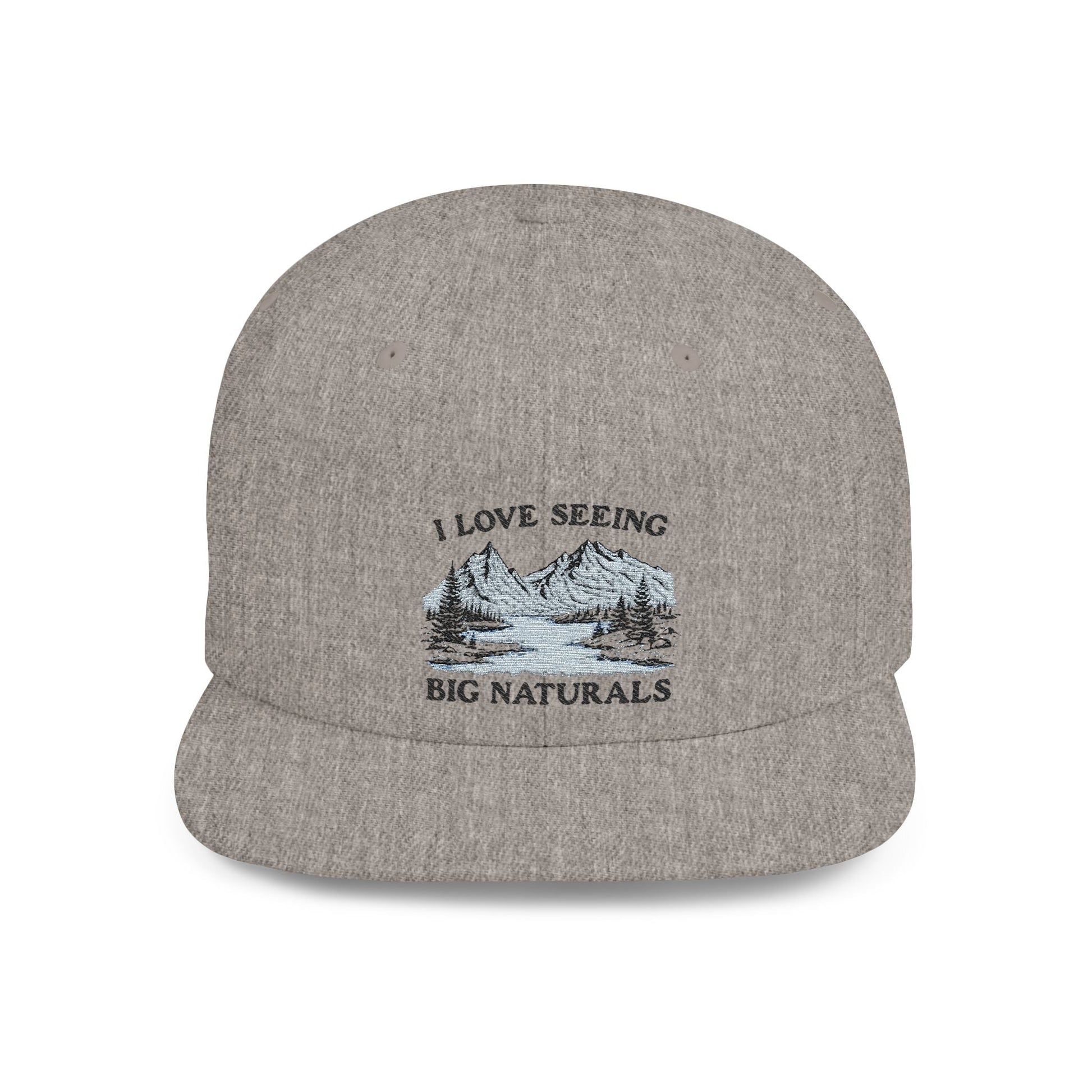 Funny Boob Pun Snapback — I Love Seeing Big Naturals Flat Bill Hat - Popbydesign