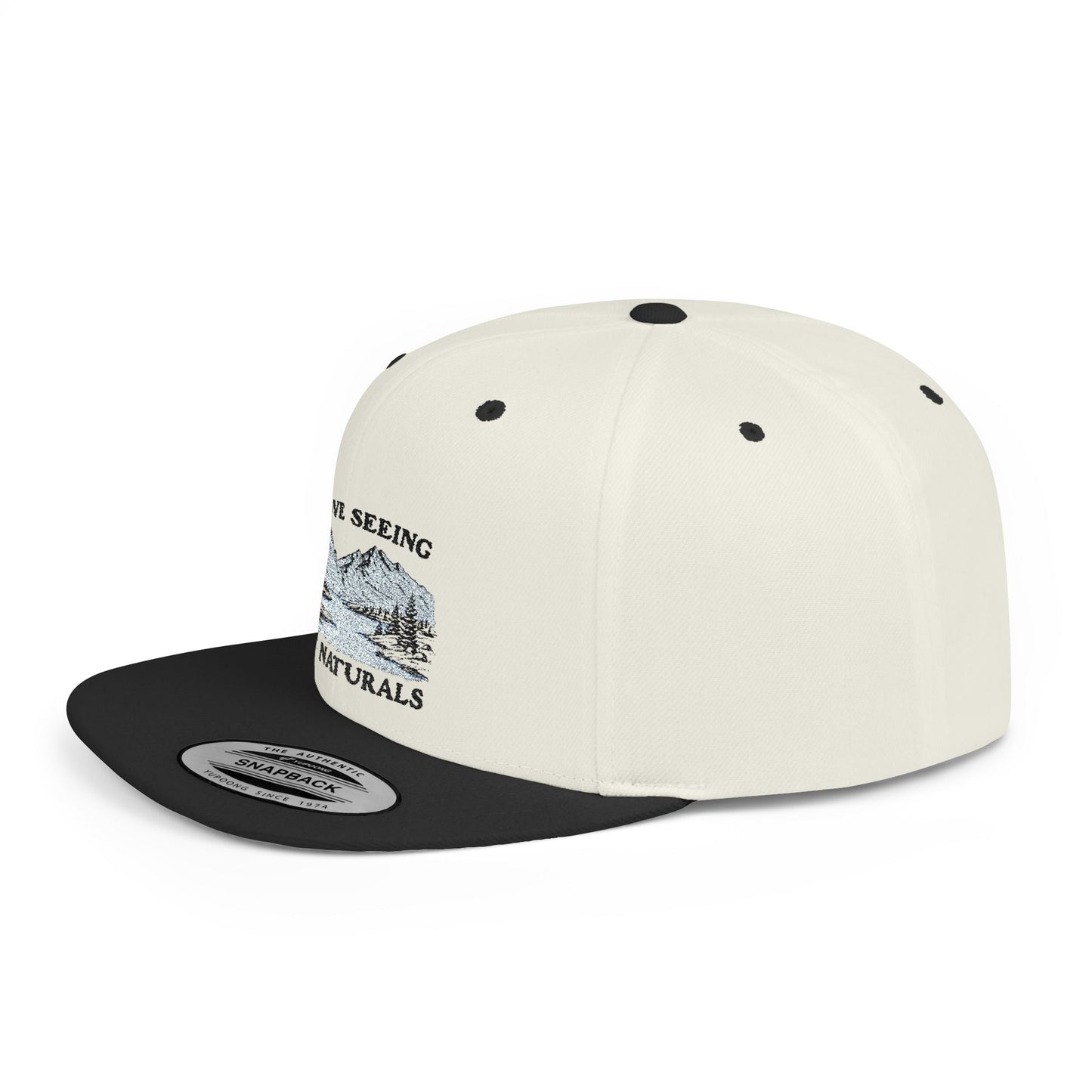 Funny Boob Pun Snapback — I Love Seeing Big Naturals Flat Bill Hat - Popbydesign