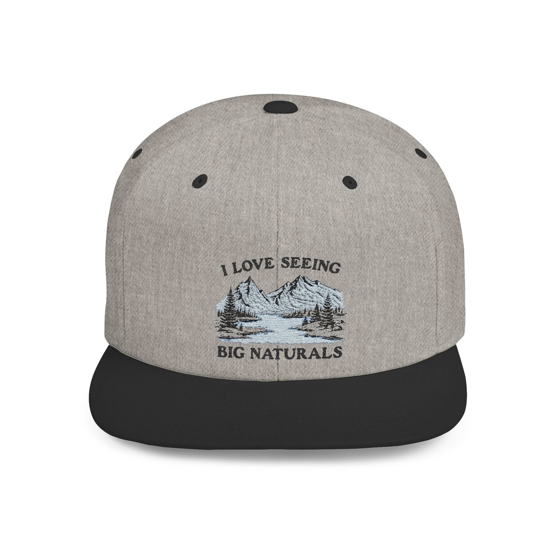 Funny Boob Pun Snapback — I Love Seeing Big Naturals Flat Bill Hat - Popbydesign