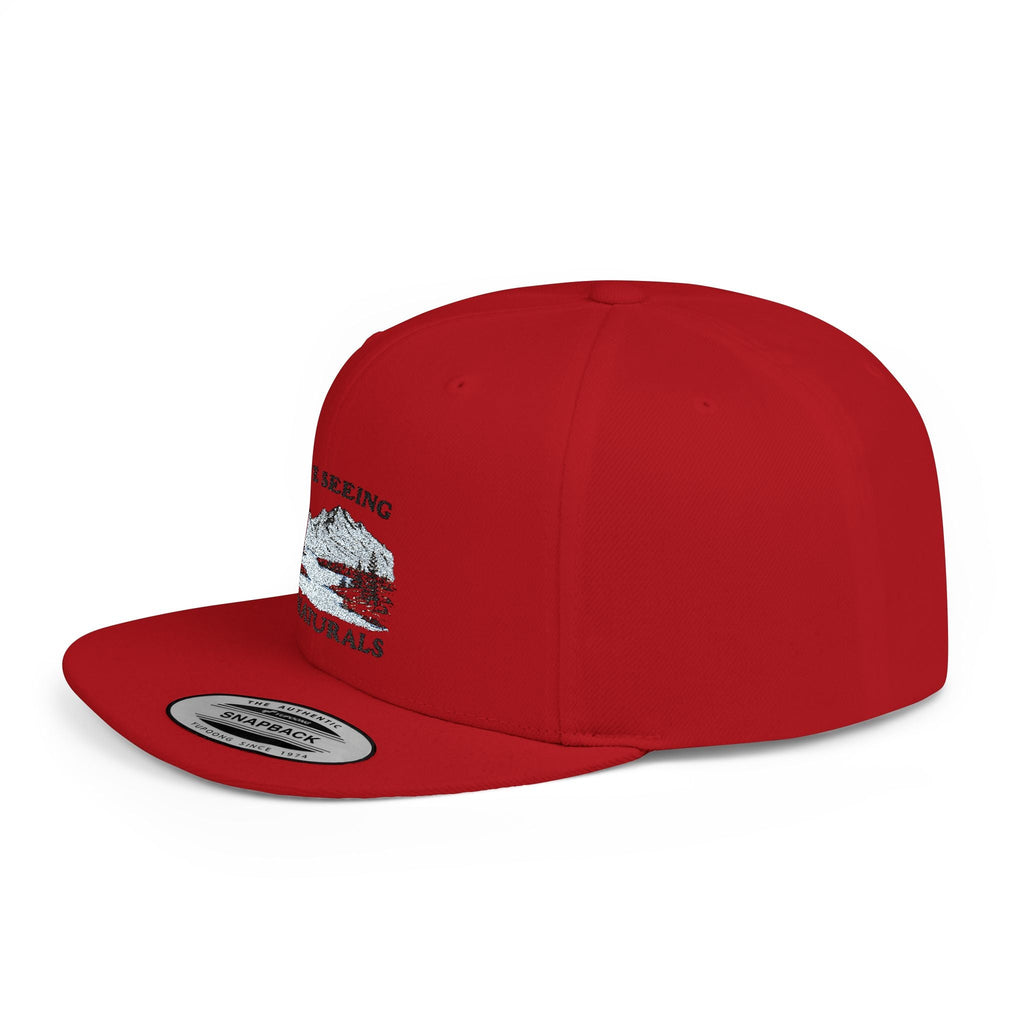 Funny Boob Pun Snapback — “I Love Seeing Big Naturals” Flat Bill Hat by Printify