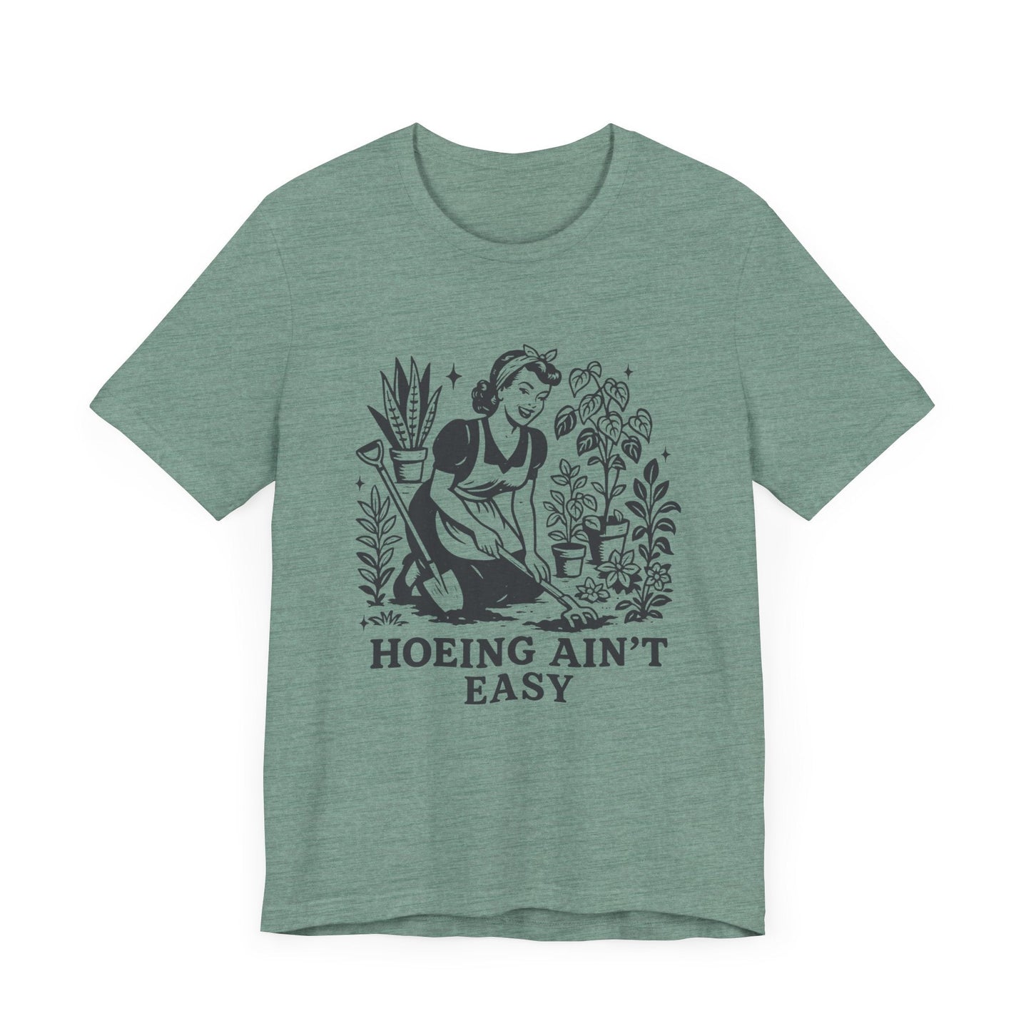 Funny Gardening Shirt, Hoeing Aint Easy Shirt, Plant Shirt - Popbydesign