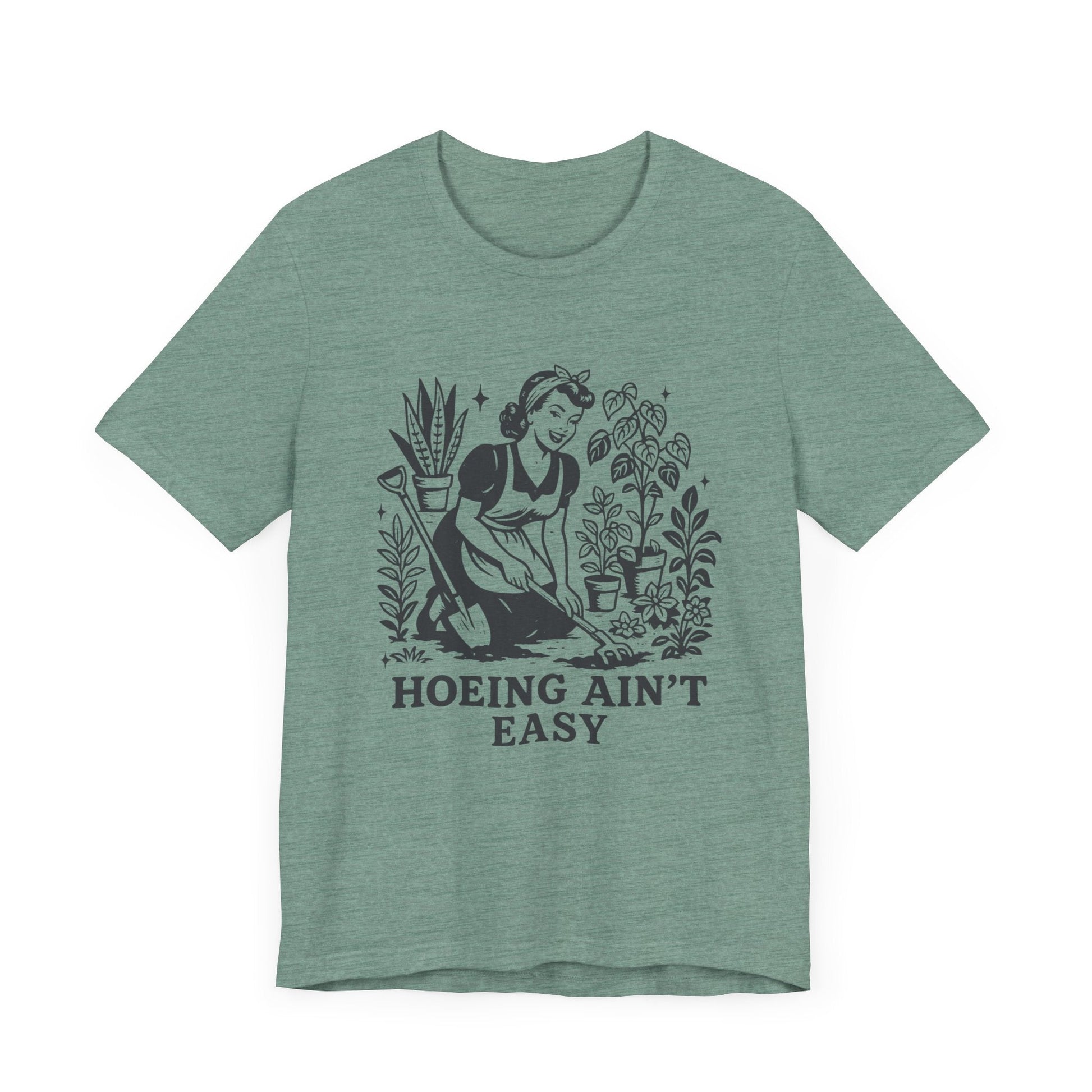 Funny Gardening Shirt, Hoeing Aint Easy Shirt, Plant Shirt - Popbydesign