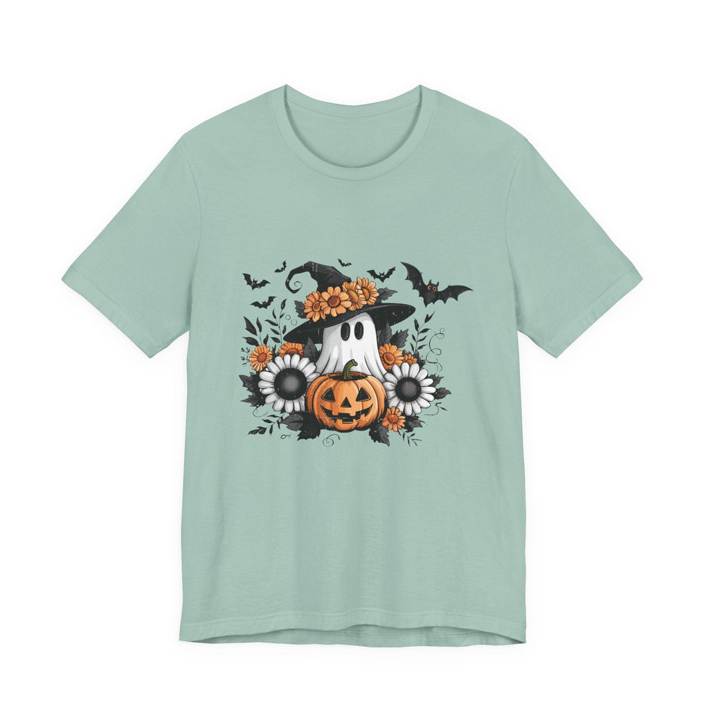 Funny Ghost Pumpkin Shirt, Boho Ghost Shirt, Soft floral ghost by PopCultureByDesign36